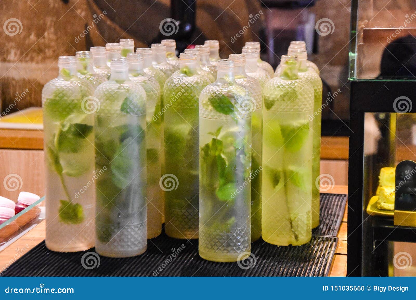 Mint Water. Decorative Bottle Inside Stock Photo Image of aromatic