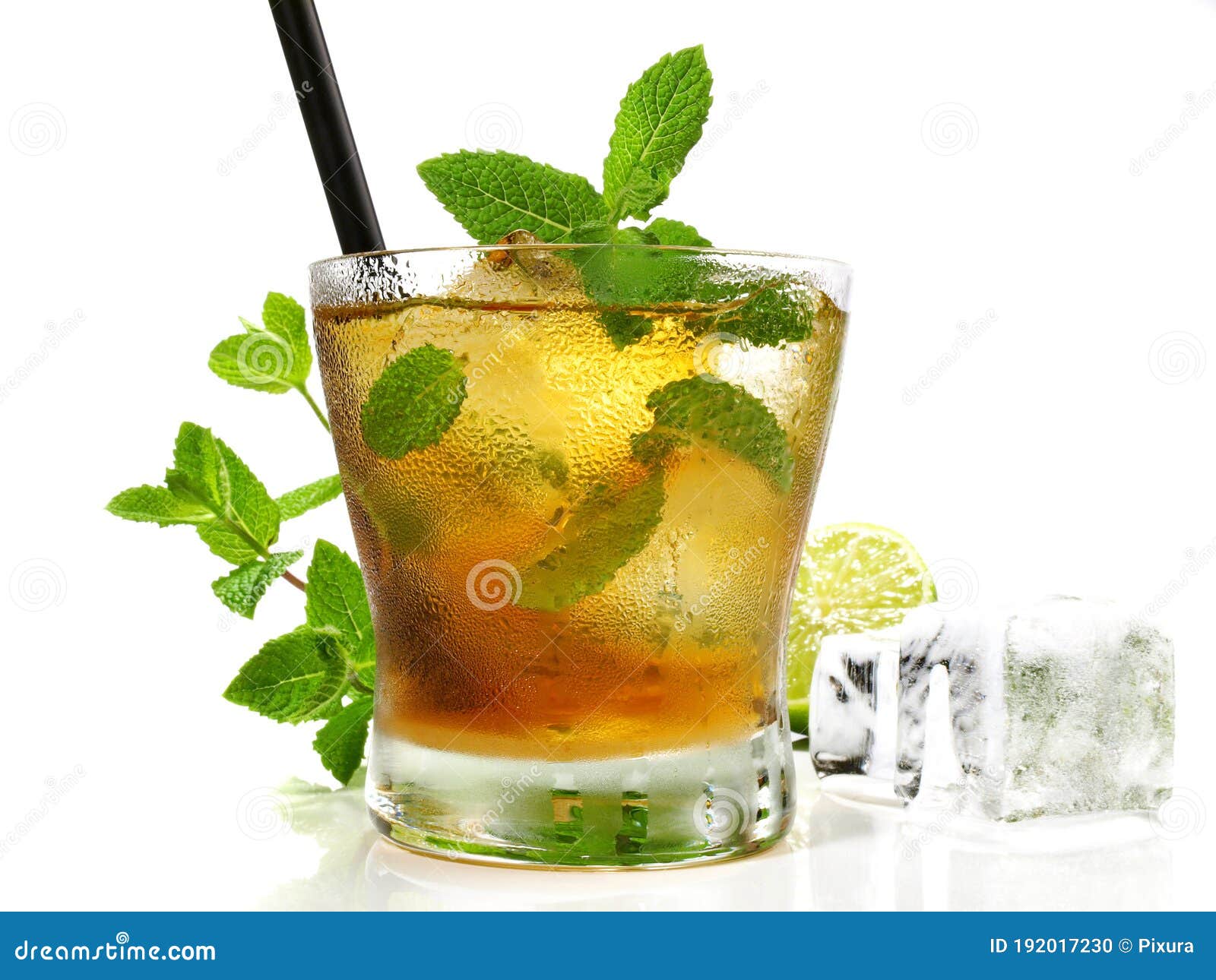 Mint Whisky Cocktail Isolated on White Background Stock Photo Image of cocktail, cube 192017230