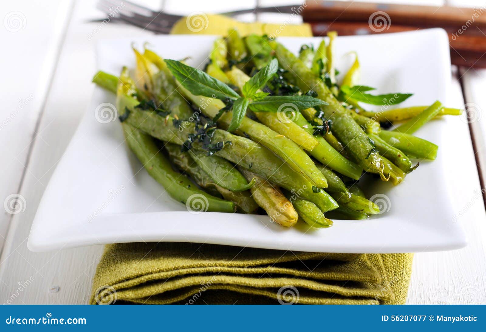 Minted Green Bean Appetizer Stock Image Image of herbs, mint 56207077