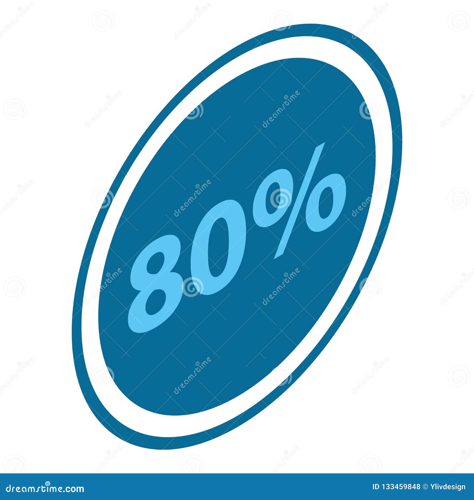 Minus 80 Percent Sale Icon, Isometric Style Stock Vector - Illustration ...