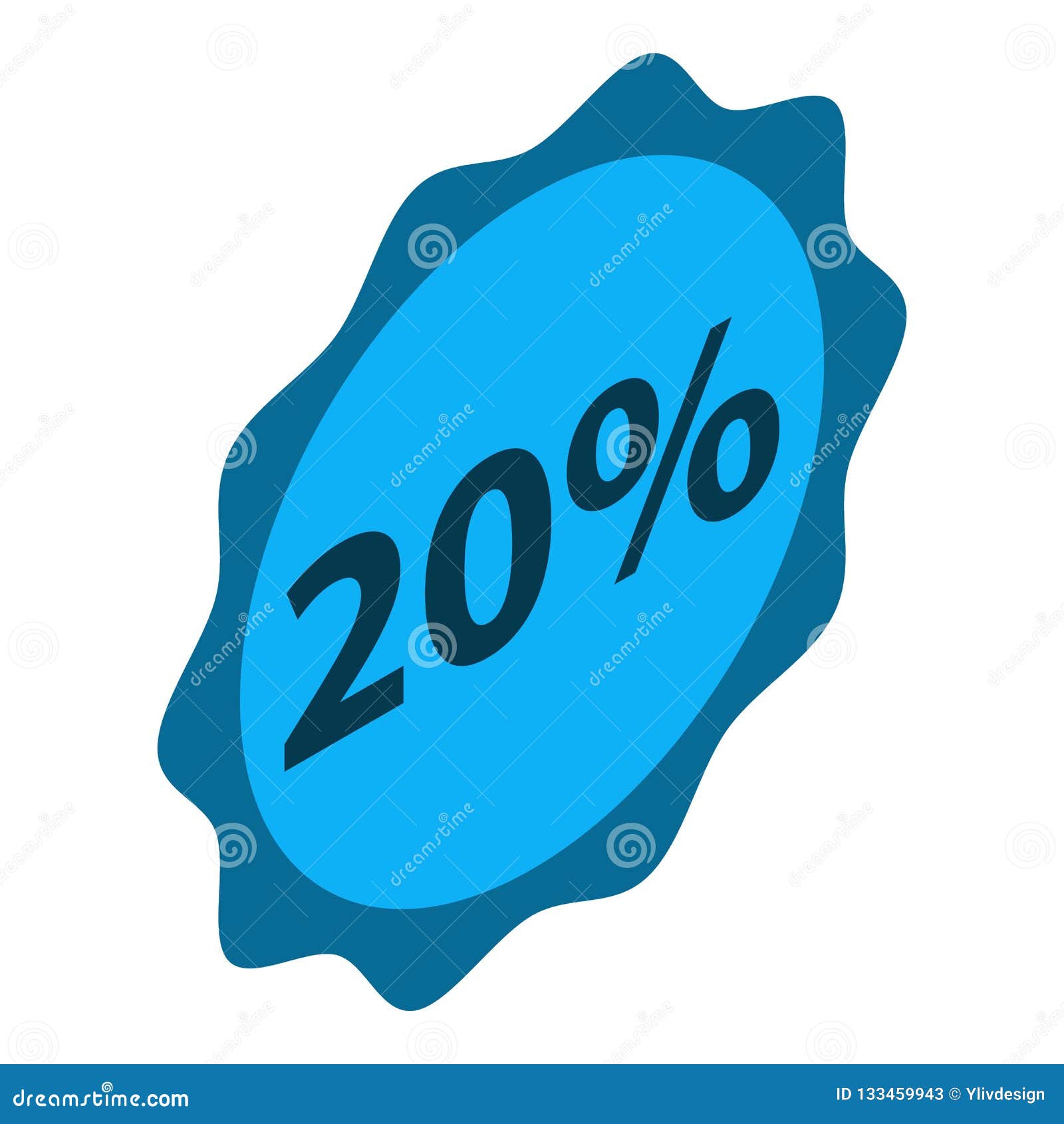 Minus 20 Percent Sale Icon, Isometric Style Stock Vector - Illustration ...