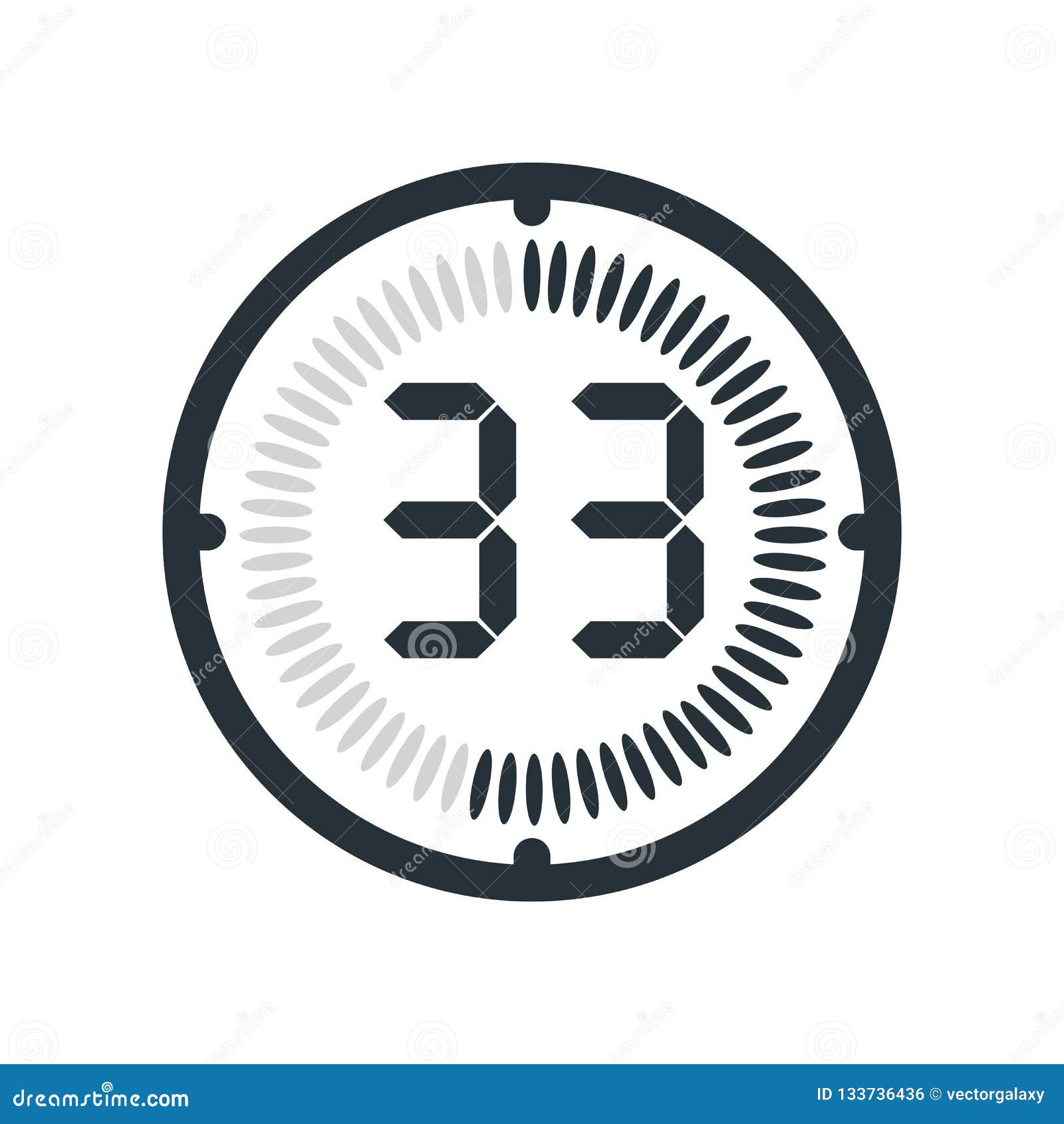 Stopwatch digital countdown timer with minutes and seconds vector
