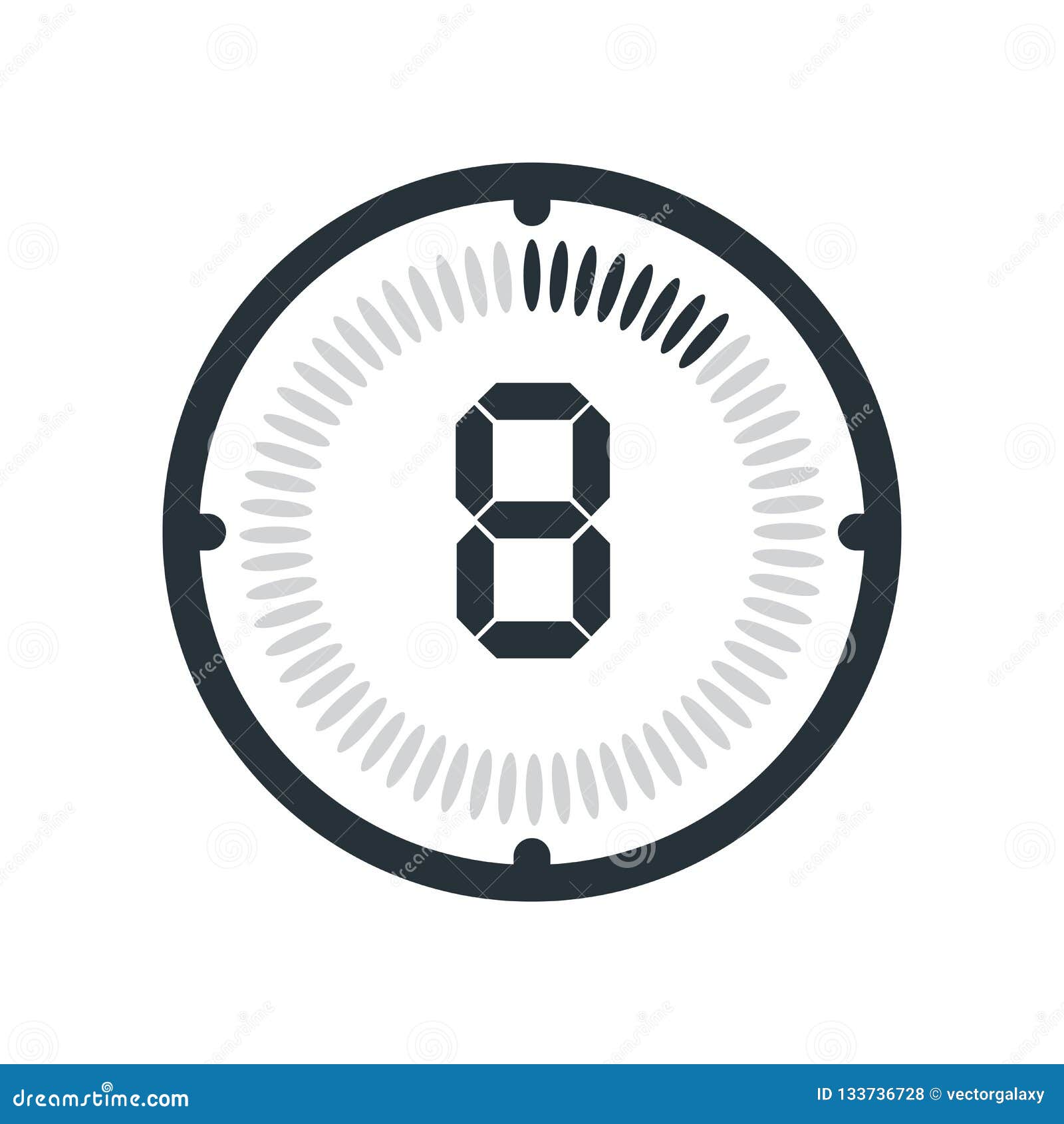 The 8 Minutes Icon Isolated on White Background, Clock and Watch Stock Vector - Illustration of dial, 133736728