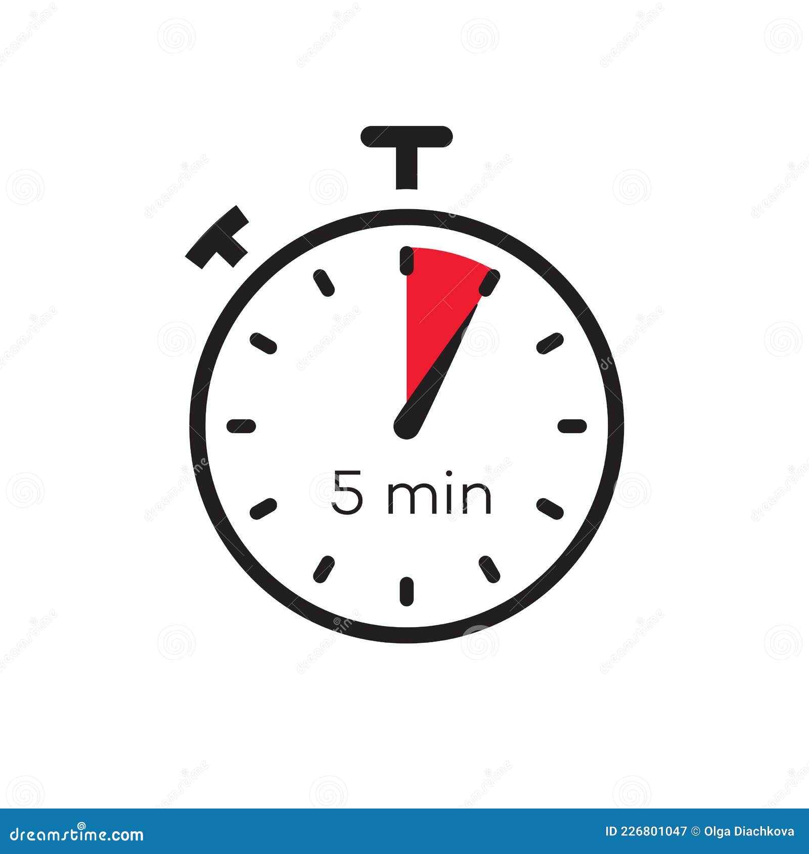 5 Minutes Timer Vector Symbol Color Style Stock Vector ...