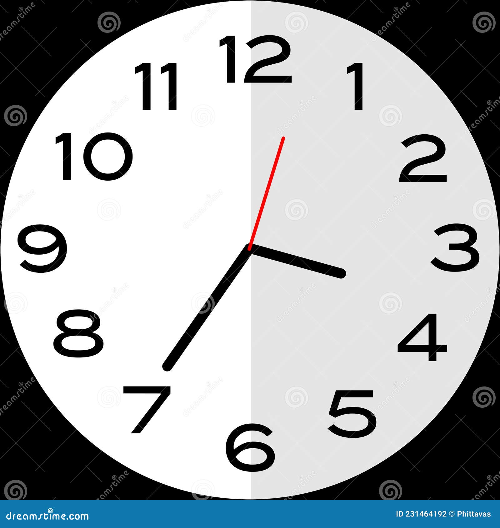 25 Minutes To 4 O`clock Analog Clock Icon Stock Illustration