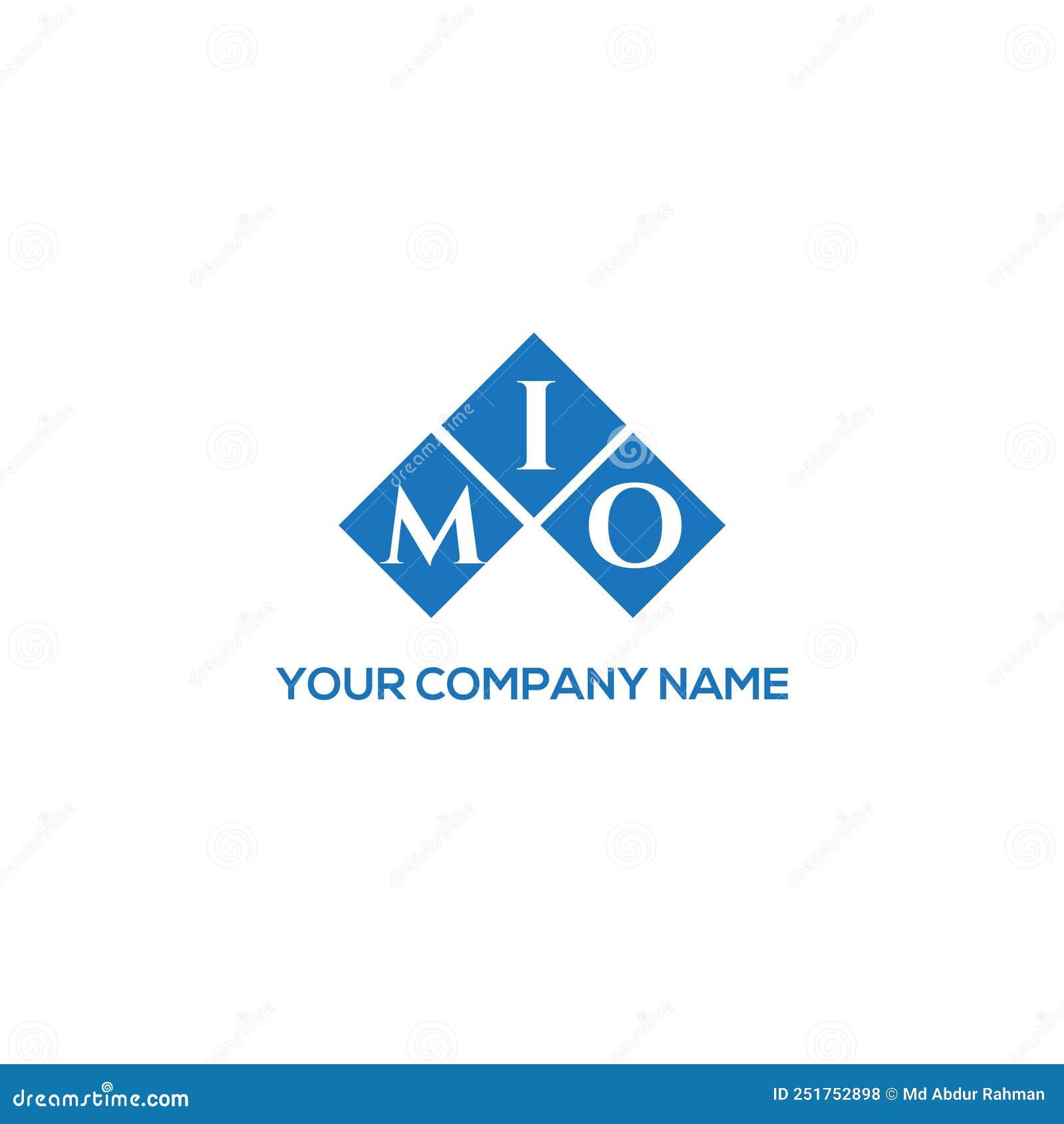 MIO Letter Logo Design on WHITE Background. MIO Creative Initials