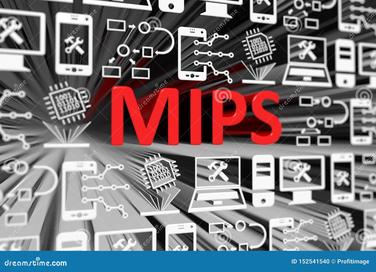 mips concept blurred background