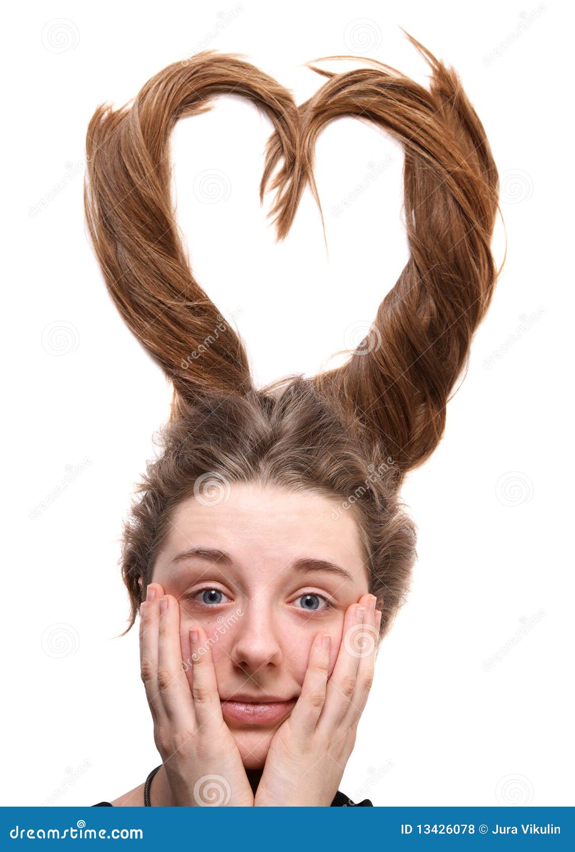 Miracle on a head stock photo. Image of long, isolated 