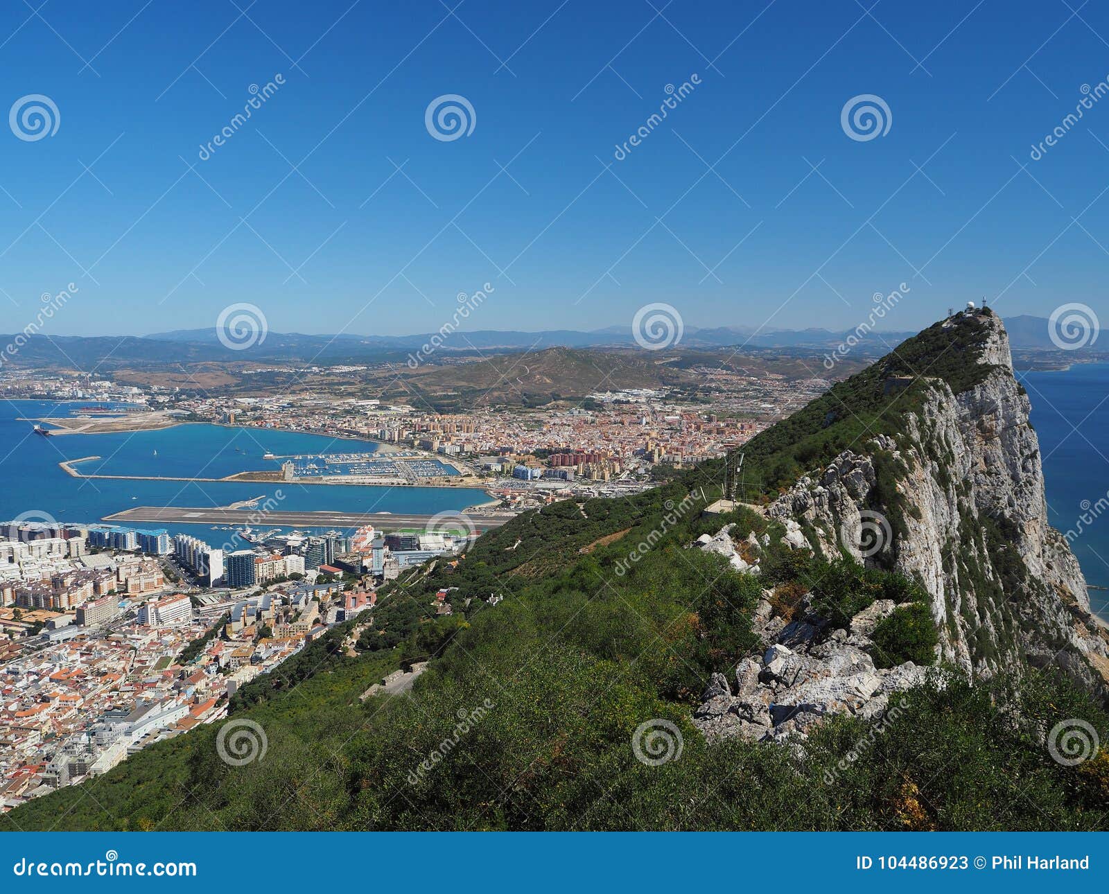 Mirada Desde Arriba De La Roca De Gibraltar Imagen de archivo Imagen