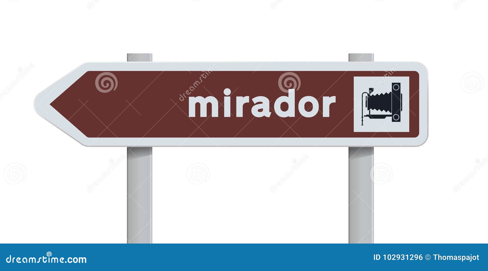 mirador spanish direction road sign