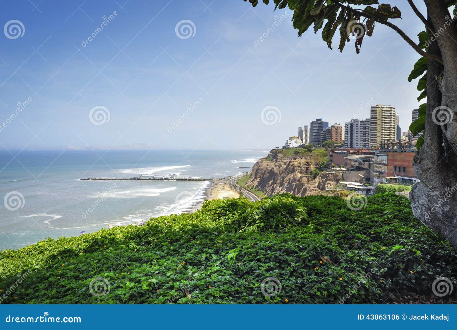 miraflores town landscapes in lima ,peru