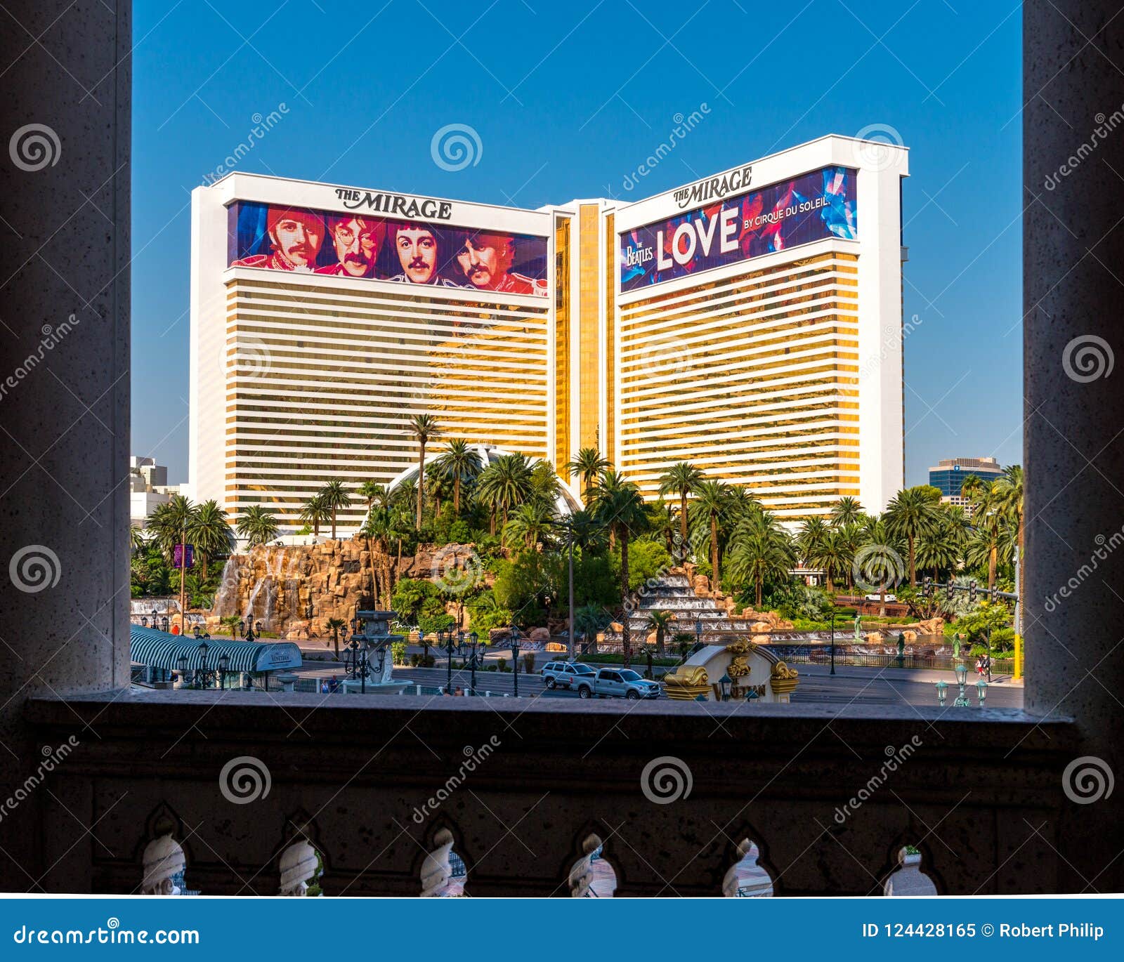 The Mirage Hotel And Casino From The Columned Front Walkway Of The