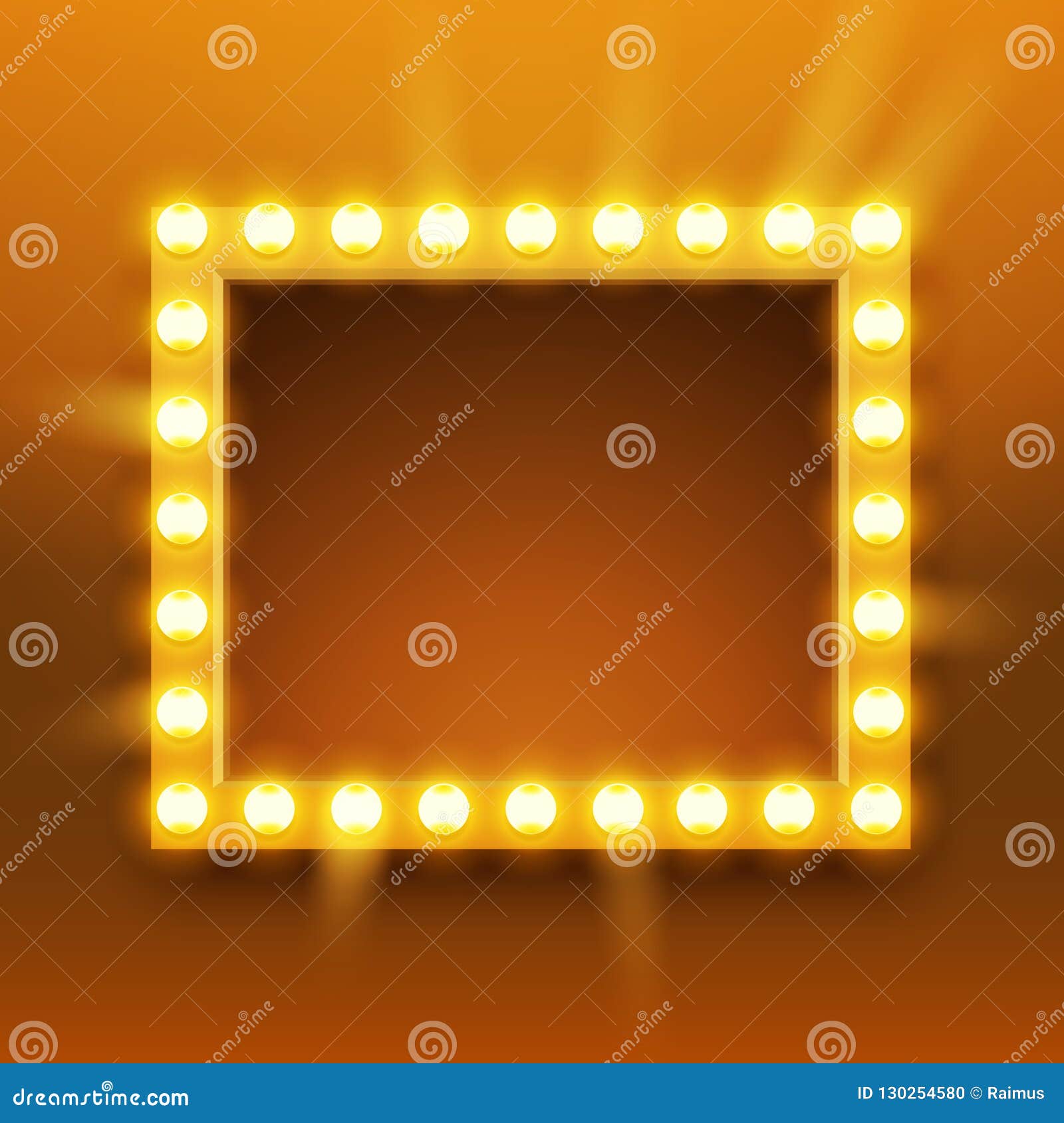 The Mirror In The Dressing Room. Make Up Mirror With Light Bulbs The Mirror In The Dressing Room. Make Up Mirror With Light Bulbs