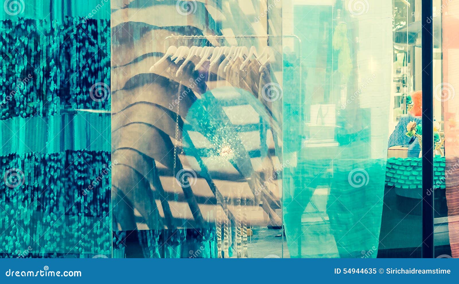 Mirror Reflection of Clothing Store Stock Image Image of facade