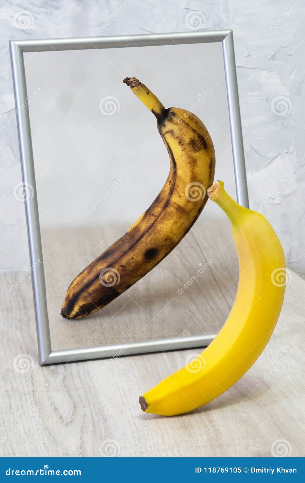 The Mirror Reflects A Spoiled Banana Stock Image Image Of Fatigue