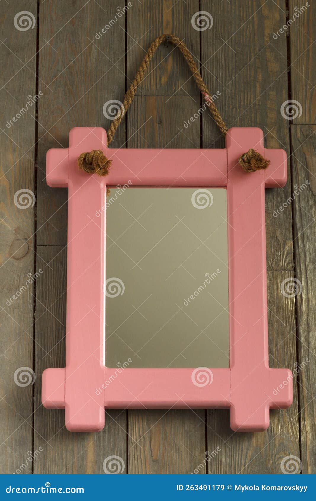 Mirror on wooden wall stock image. Image of wood, furniture 263491179