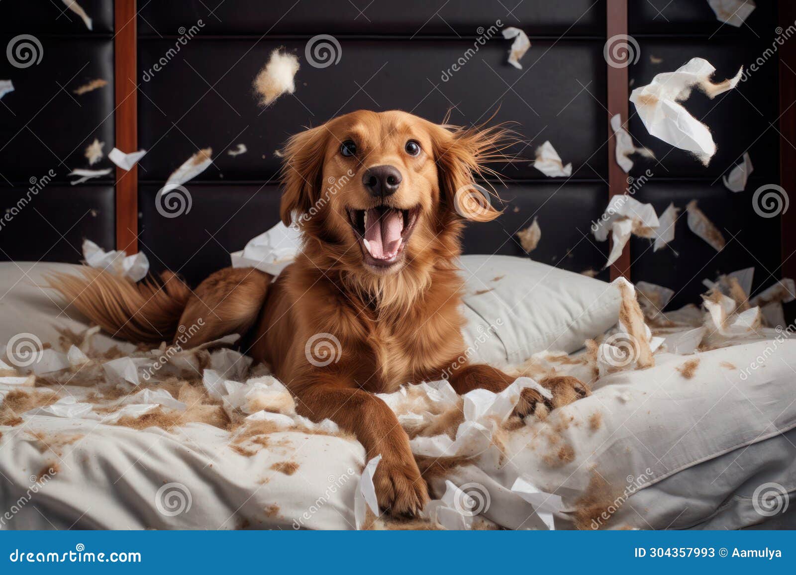 playful dog creates adorable bedlam at home