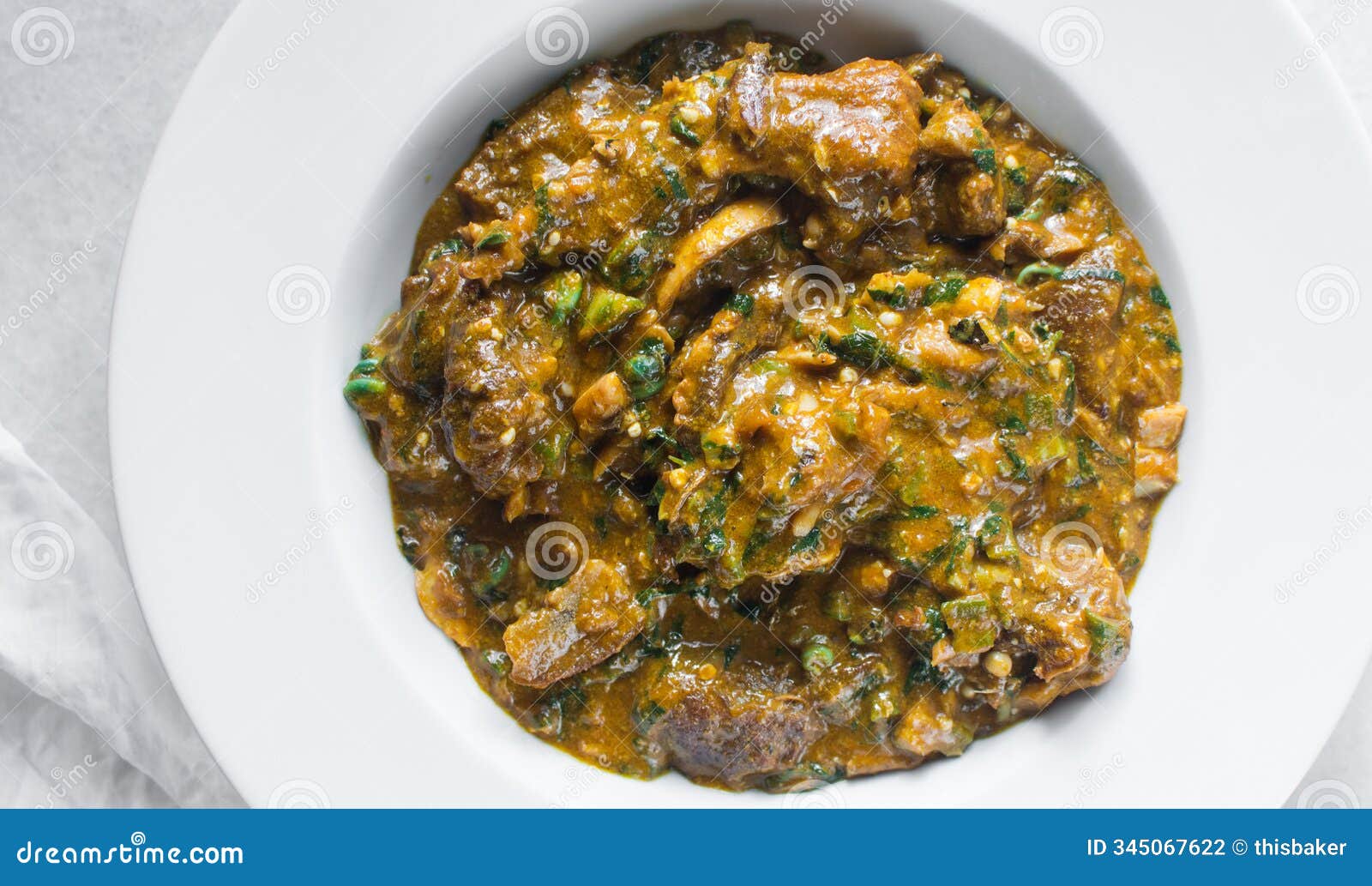 mise en place of ingredients of egusi soup, process of making egusi vegetable soup