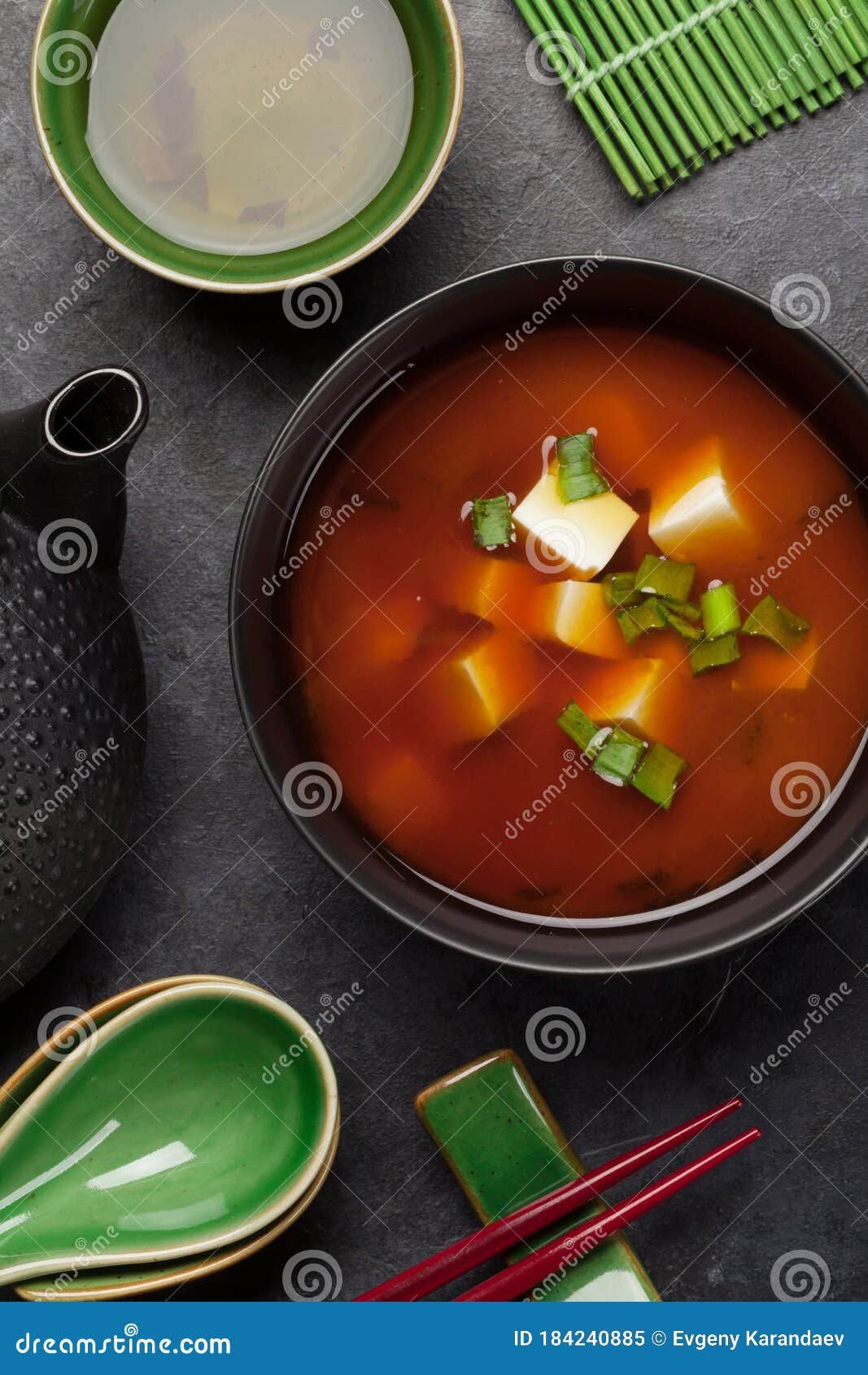 Miso Traditional Japanese Soup with Tofu Stock Image - Image of sauce ...