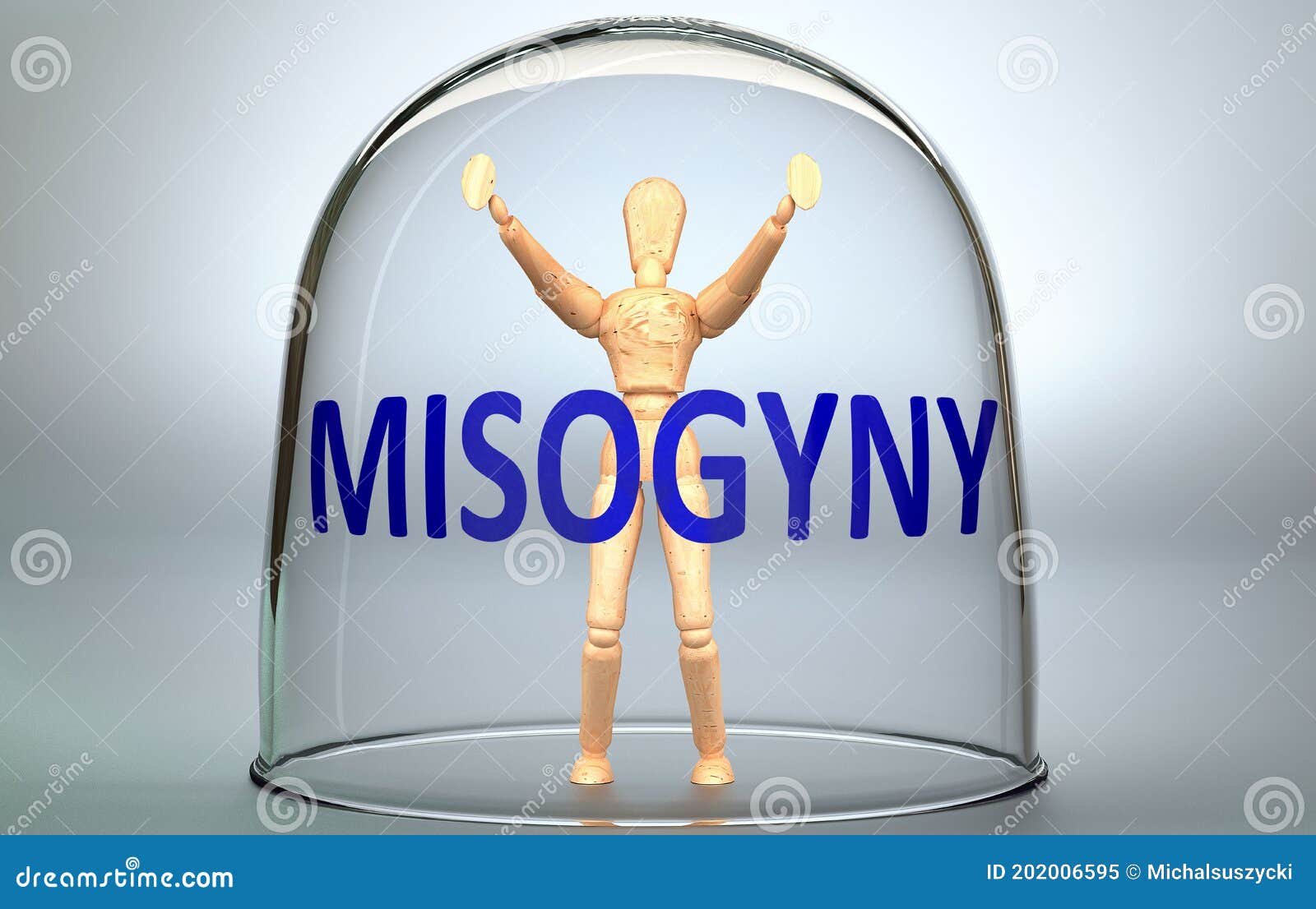 misogyny can separate a person from the world and lock in an invisible isolation that limits and restrains - pictured as a human