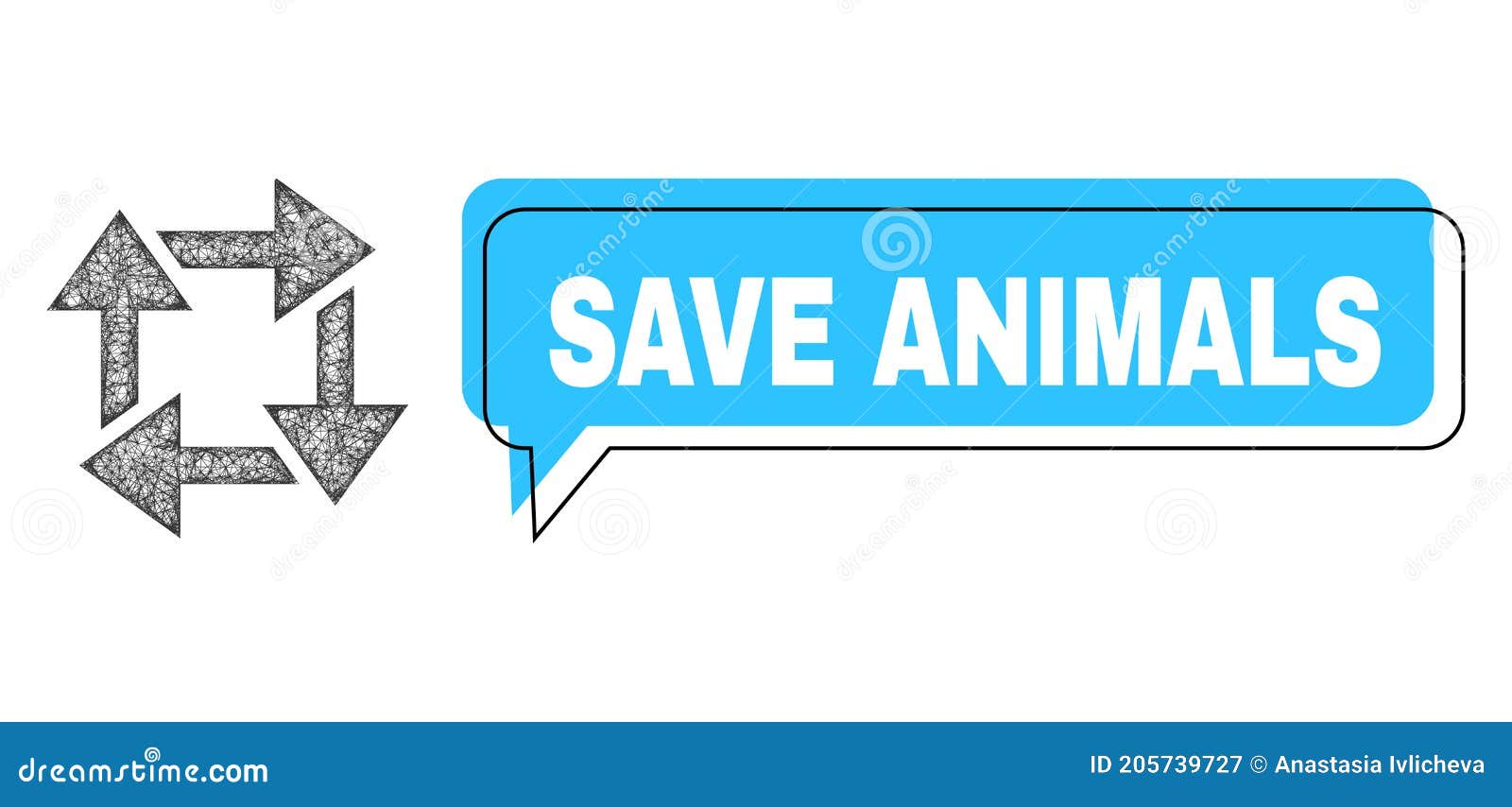 Misplaced Save Animals Speech Balloon and Linear Recycle Icon Stock Vector  - Illustration of recyclable, refresh: 205739727