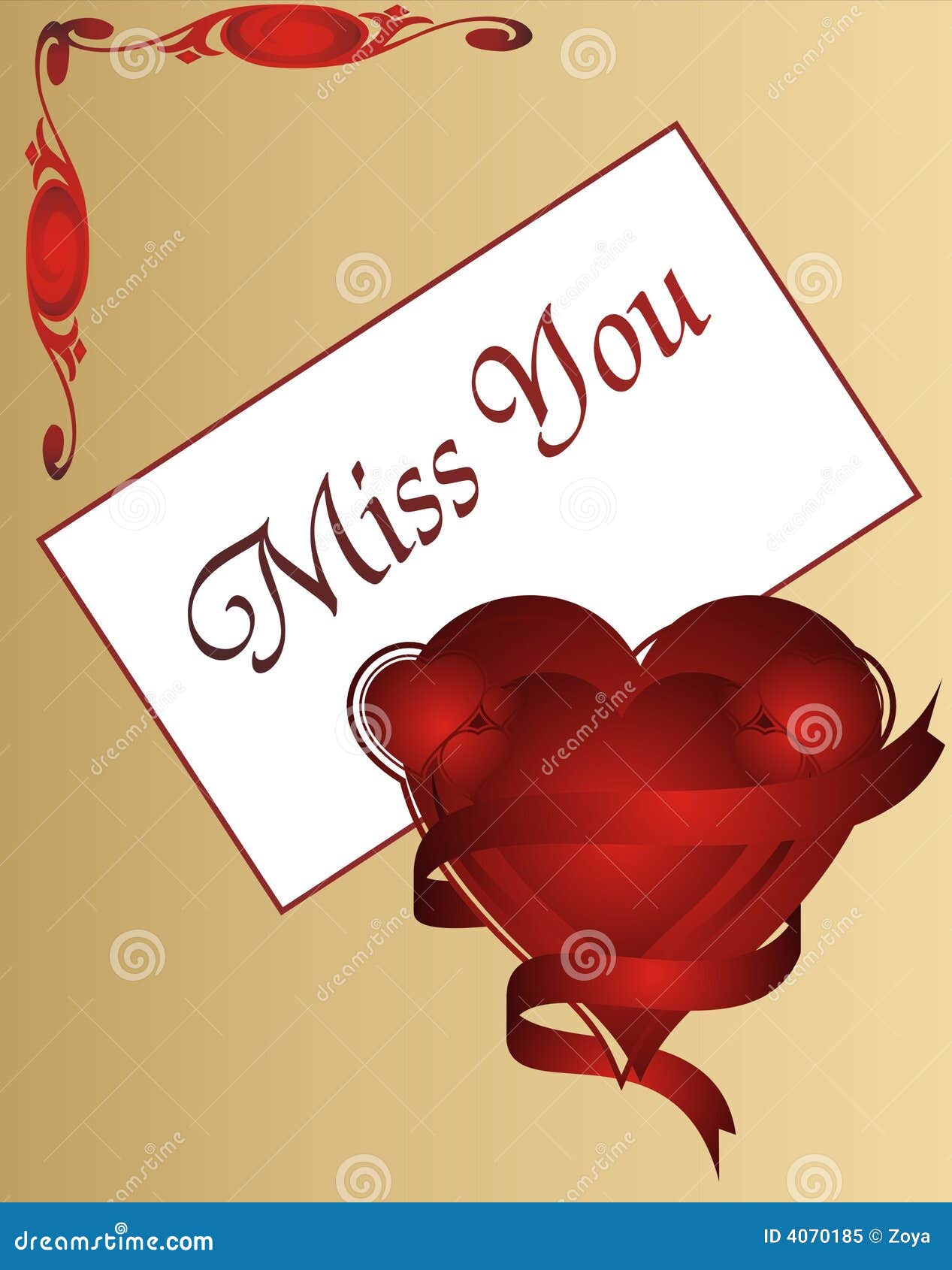 Miss You - Love Card - Illustration Stock Illustration ...