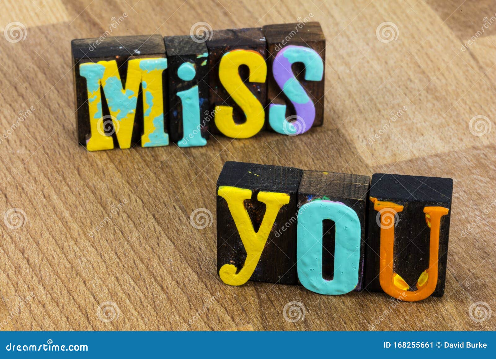 Miss You Love Romance Relationship Goodbye Farewell Emotion Stock ...