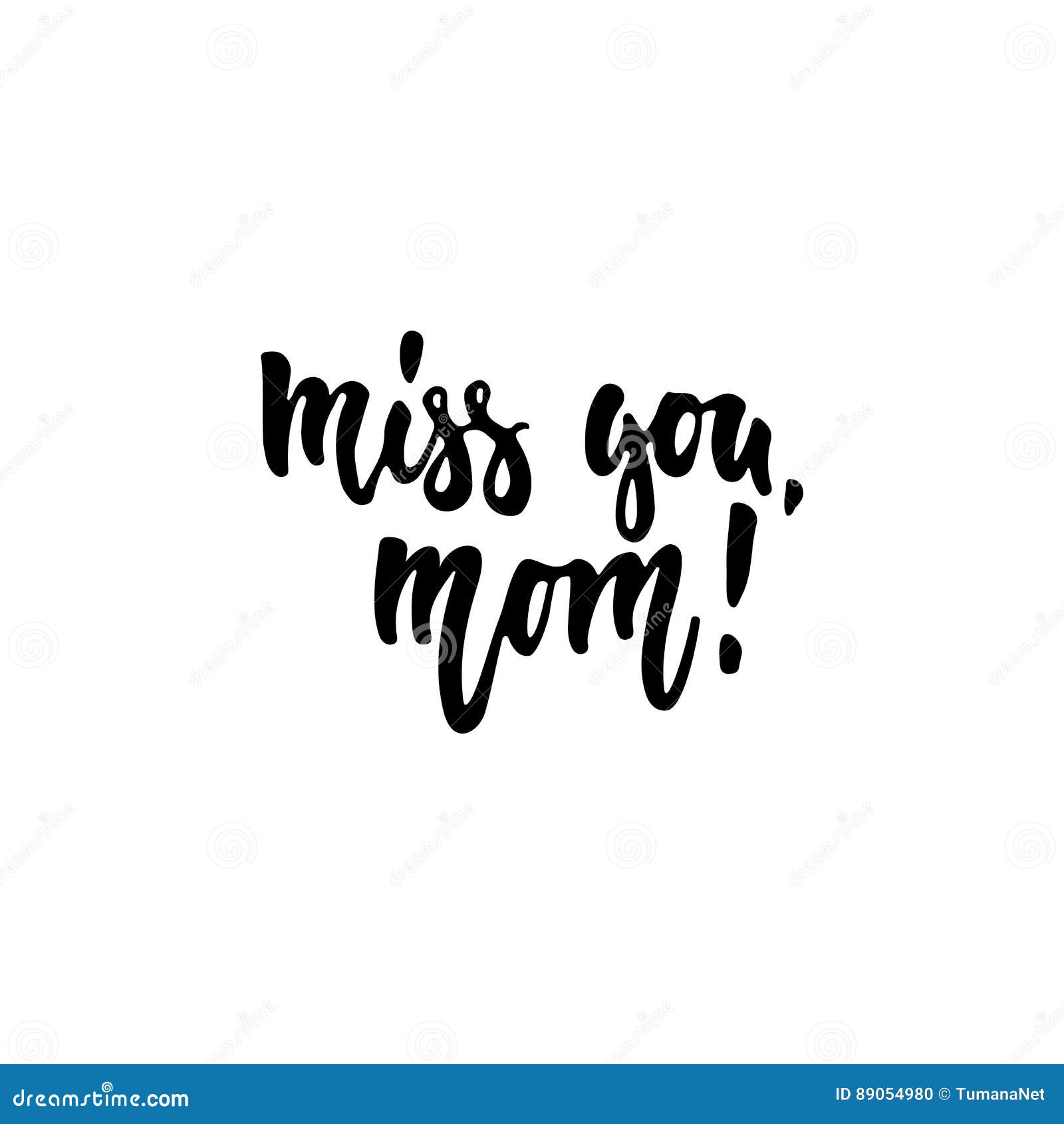 Miss You, Mom - Hand Drawn Lettering Phrase for Mother`s Day ...