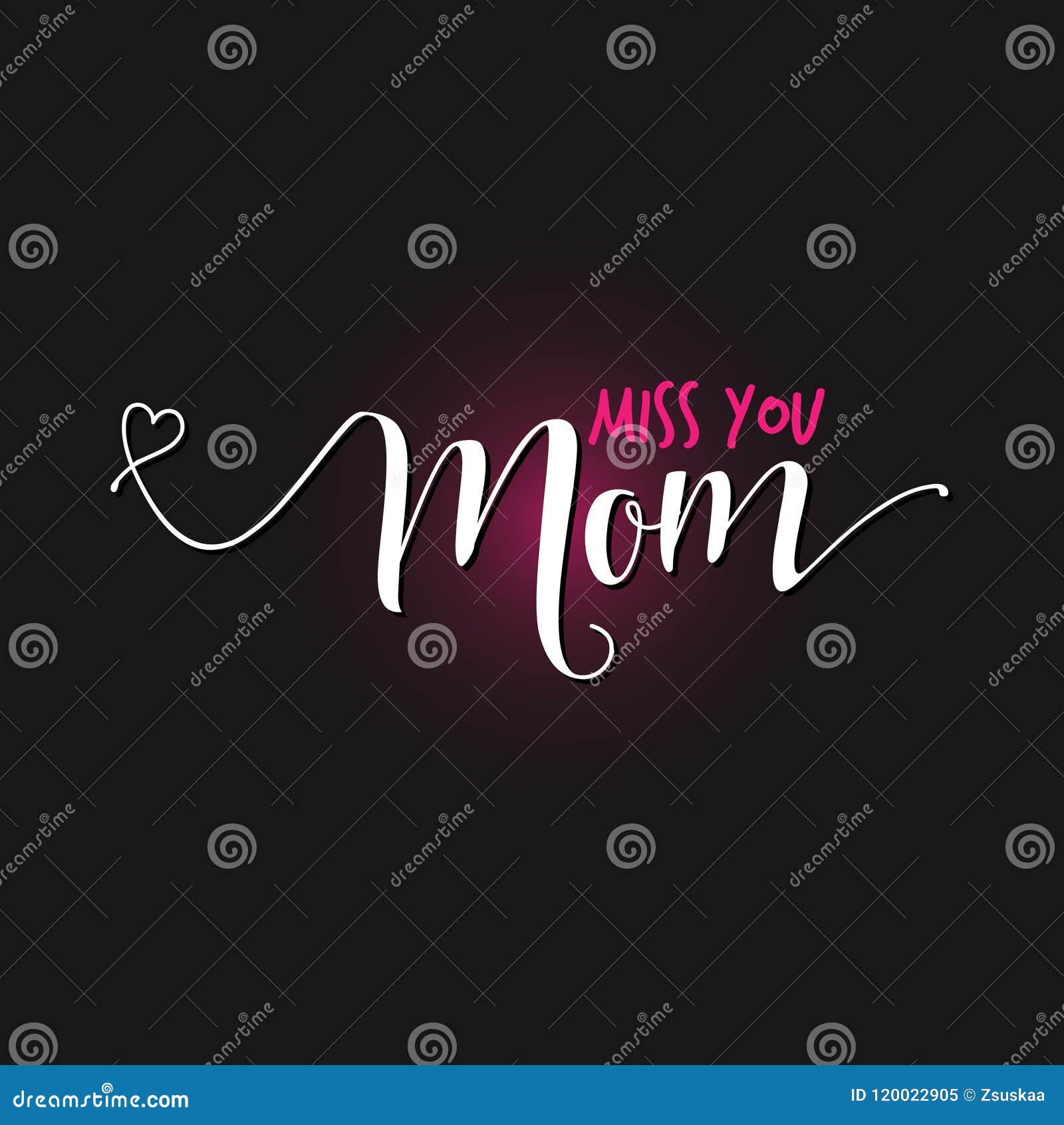 Miss You Mom - Motherâ€™s Day Lettering. Stock Vector ...