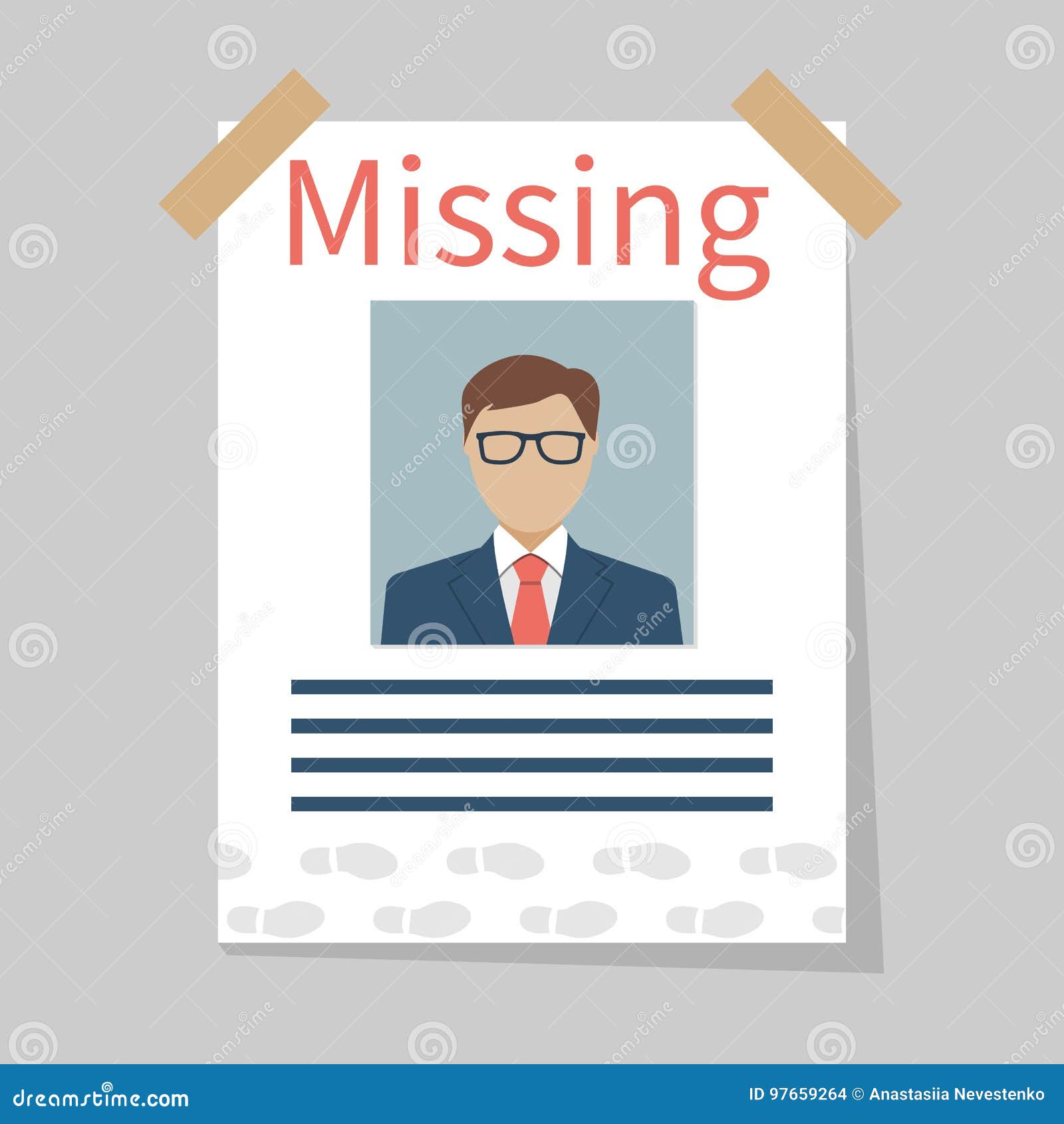 Missing Announce Vector Stock Vector Illustration Of Icon 97659264