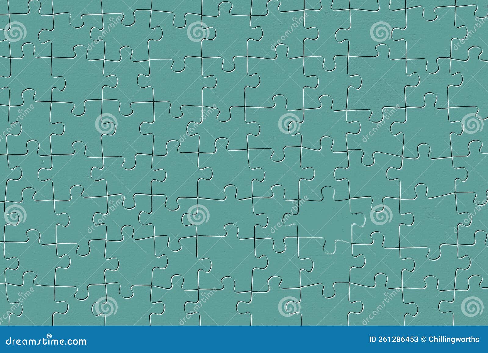 Missing Piece of a Blue Jigsaw Puzzle Stock Image Image of background