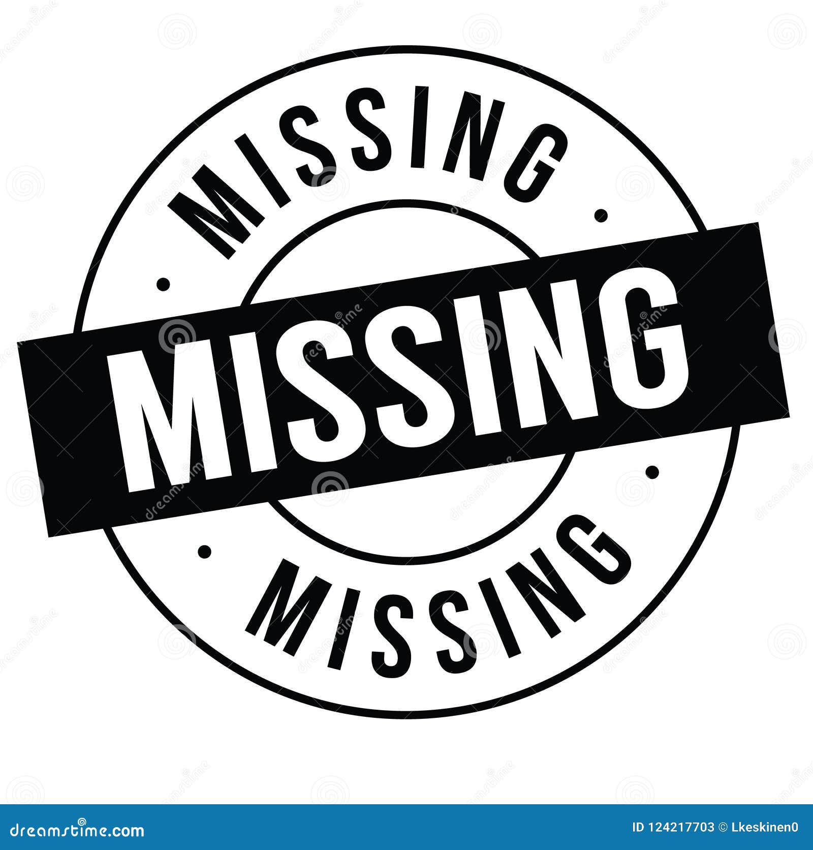 Missing stamp on white stock vector. Illustration of disappearance