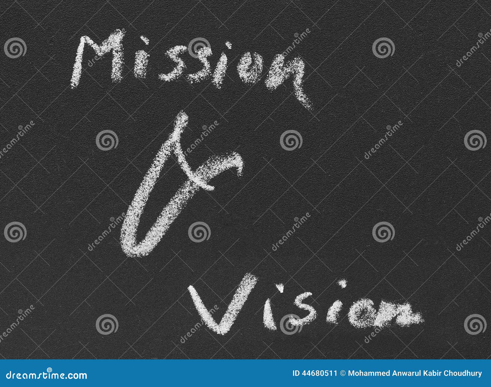 Mission & Vision Written in Blackboard Stock Image Image of