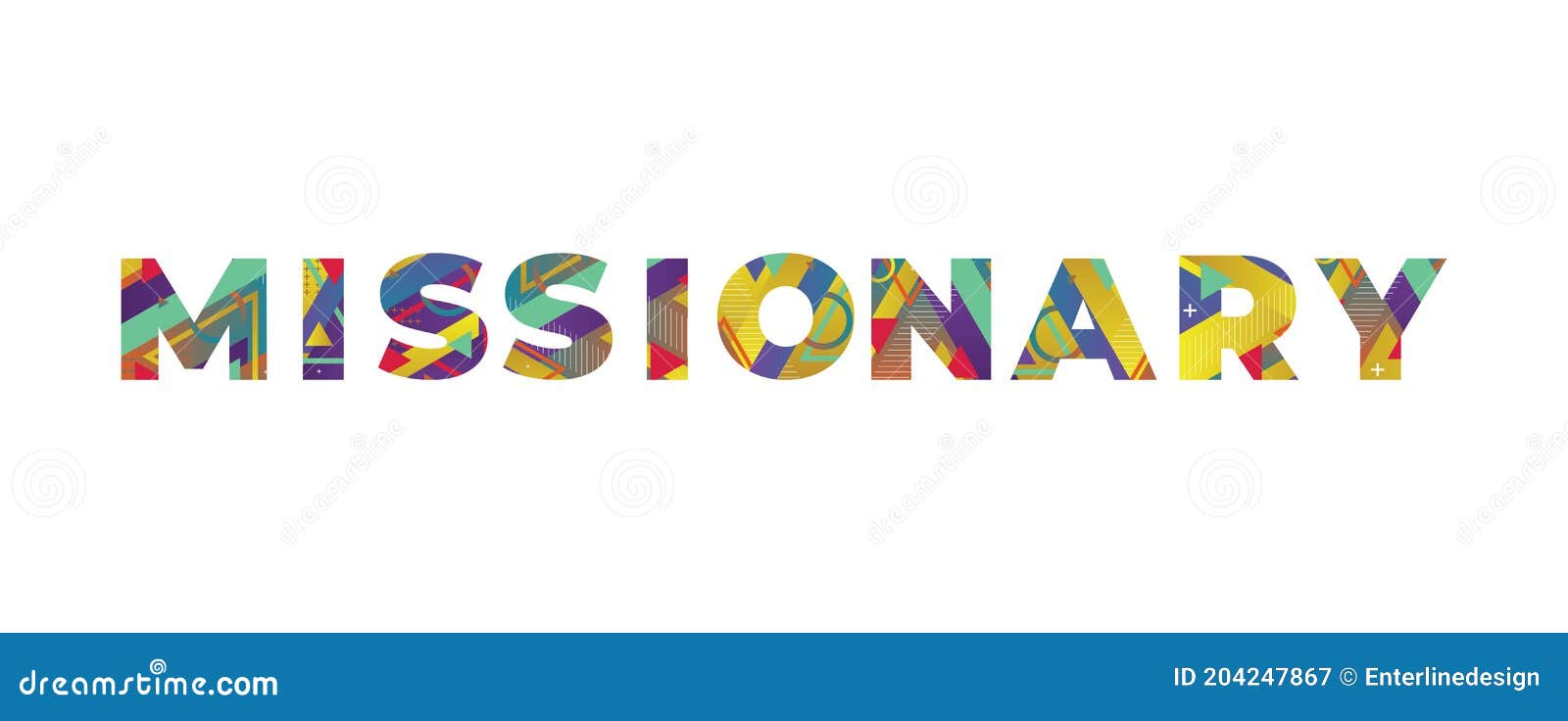 missionary concept retro colorful word art 