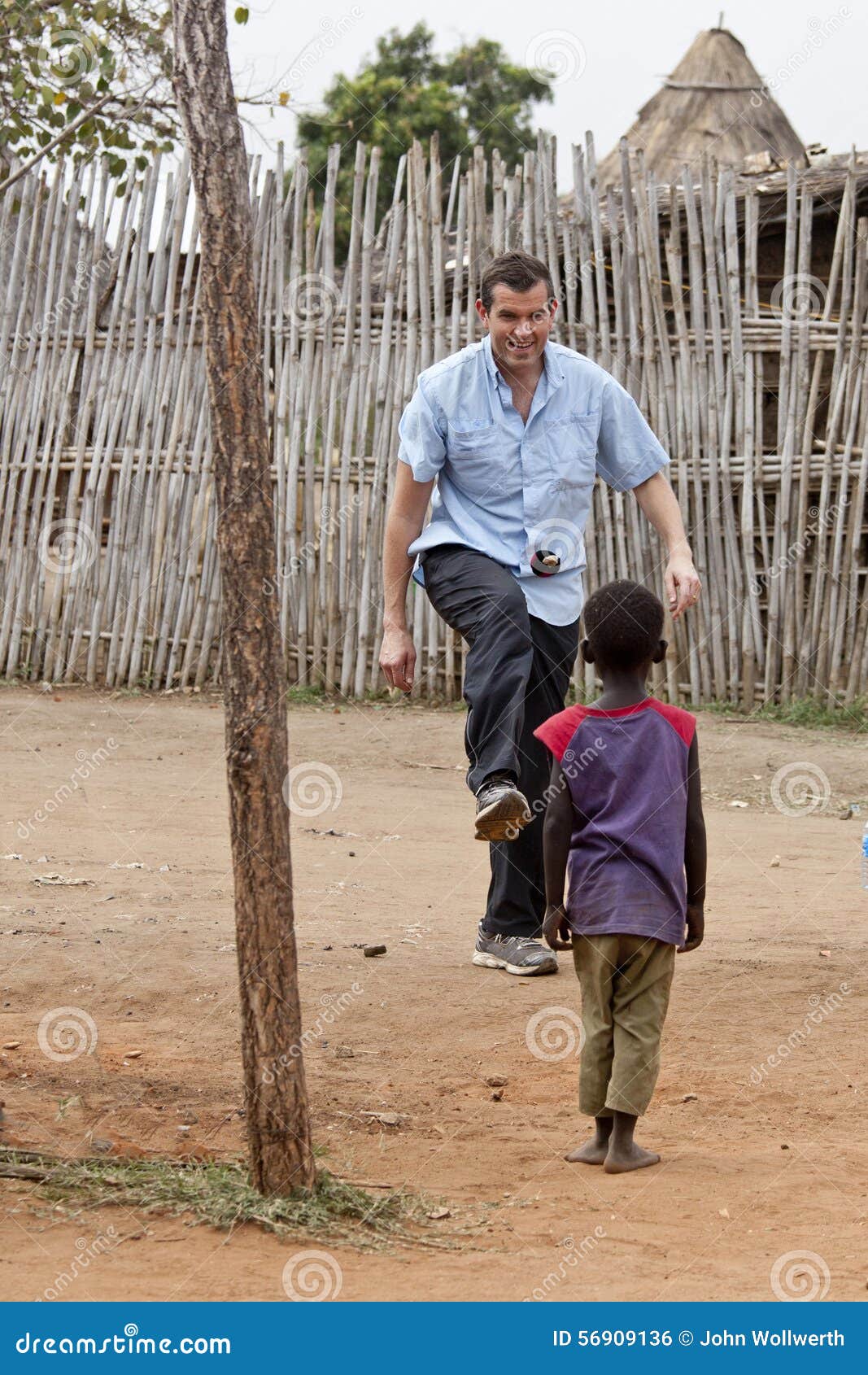 missionary playing with child