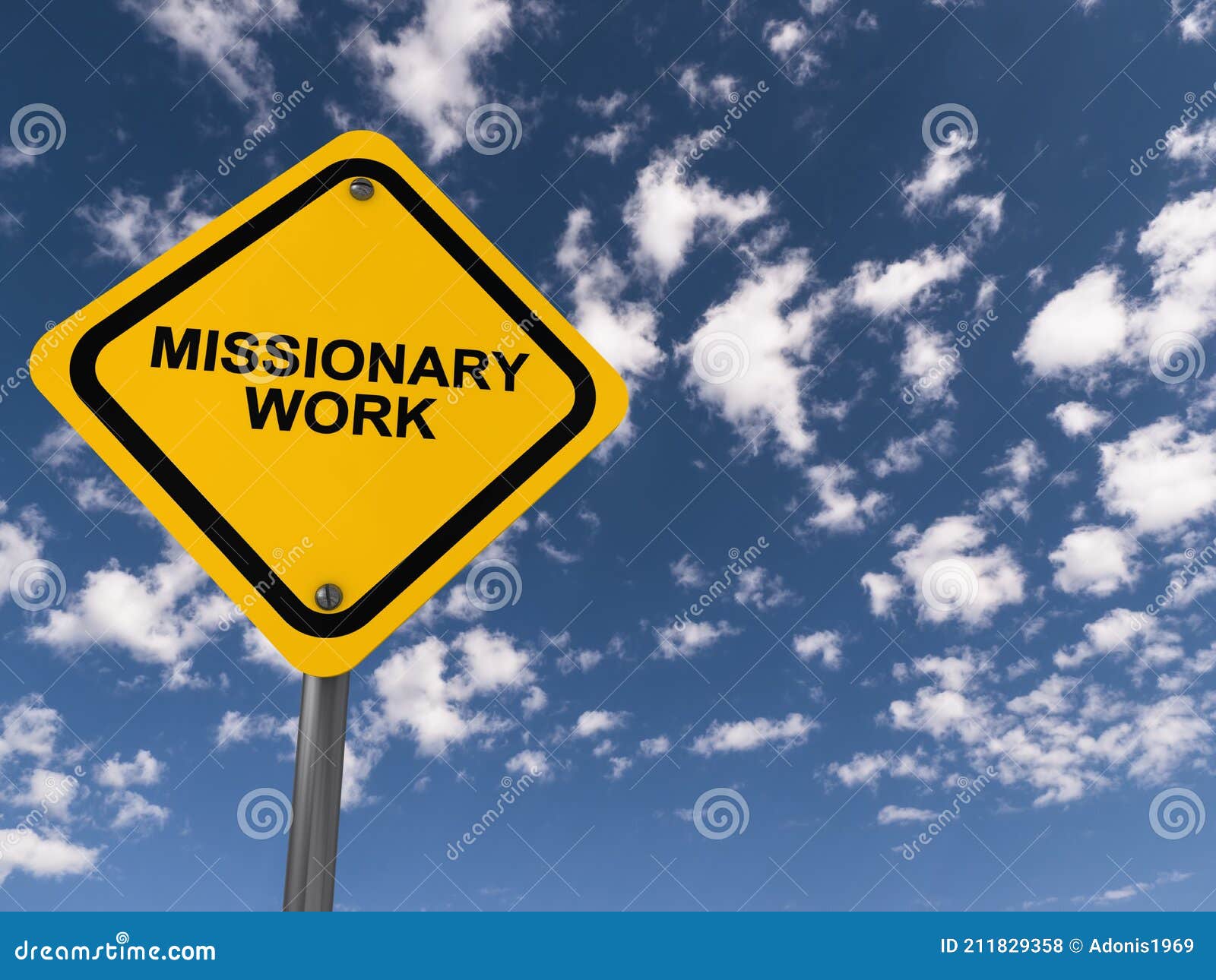 missionary work traffic sign