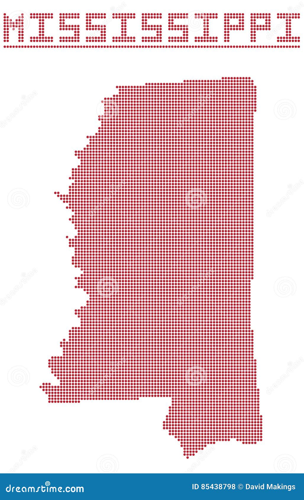 Mississippi Dot Map stock illustration. Illustration of space 85438798