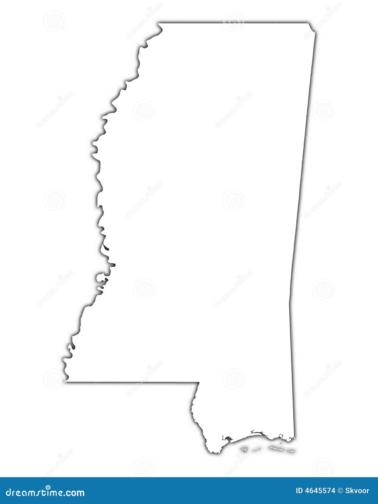 Mississippi Outline Map Stock Images - Image: 4645574