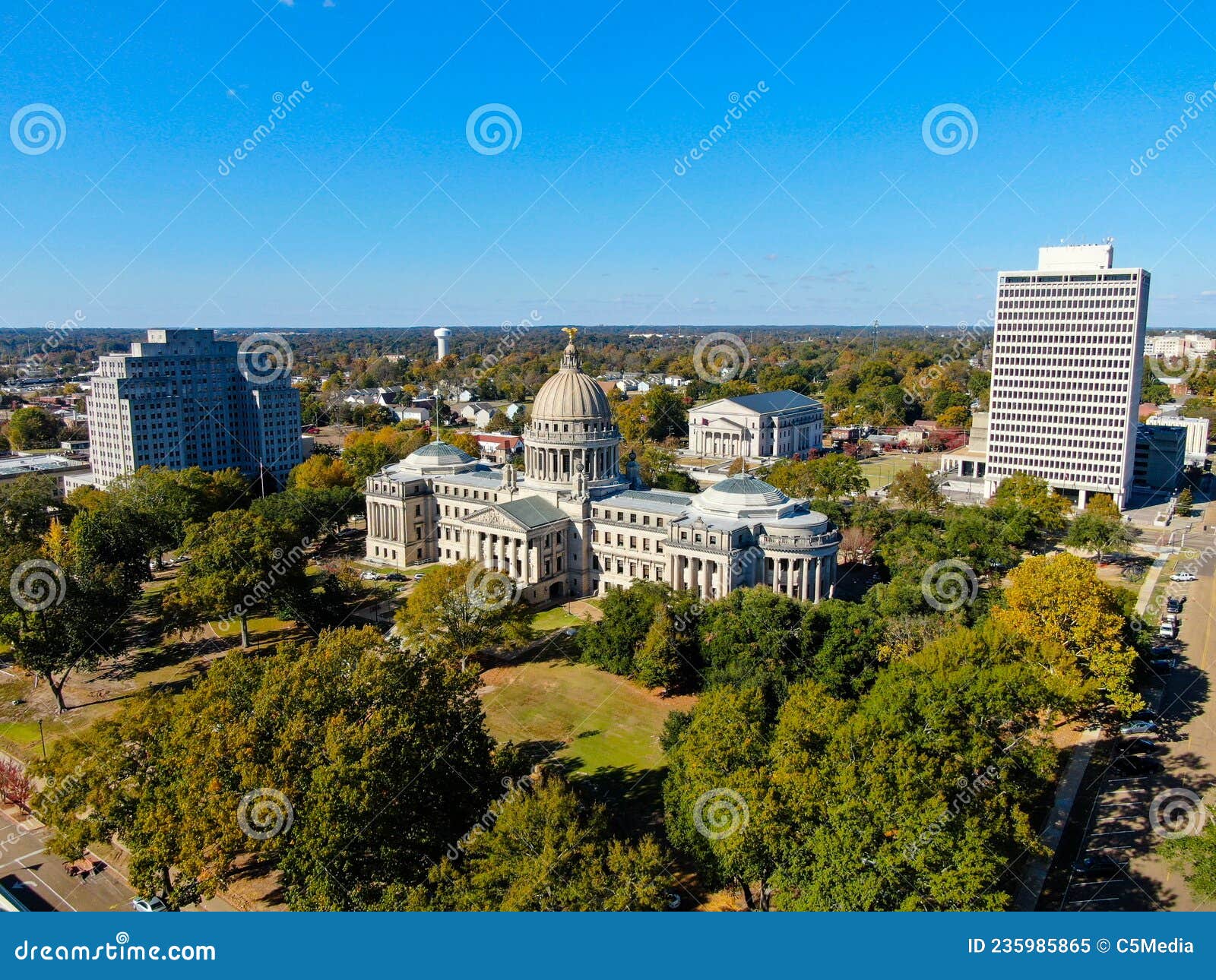 The Mississippi State Capitol Building in Downtown Jackson, MS Stock