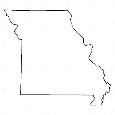 Missouri Map Outline Vector Illustartion Stock Vector - Illustration of