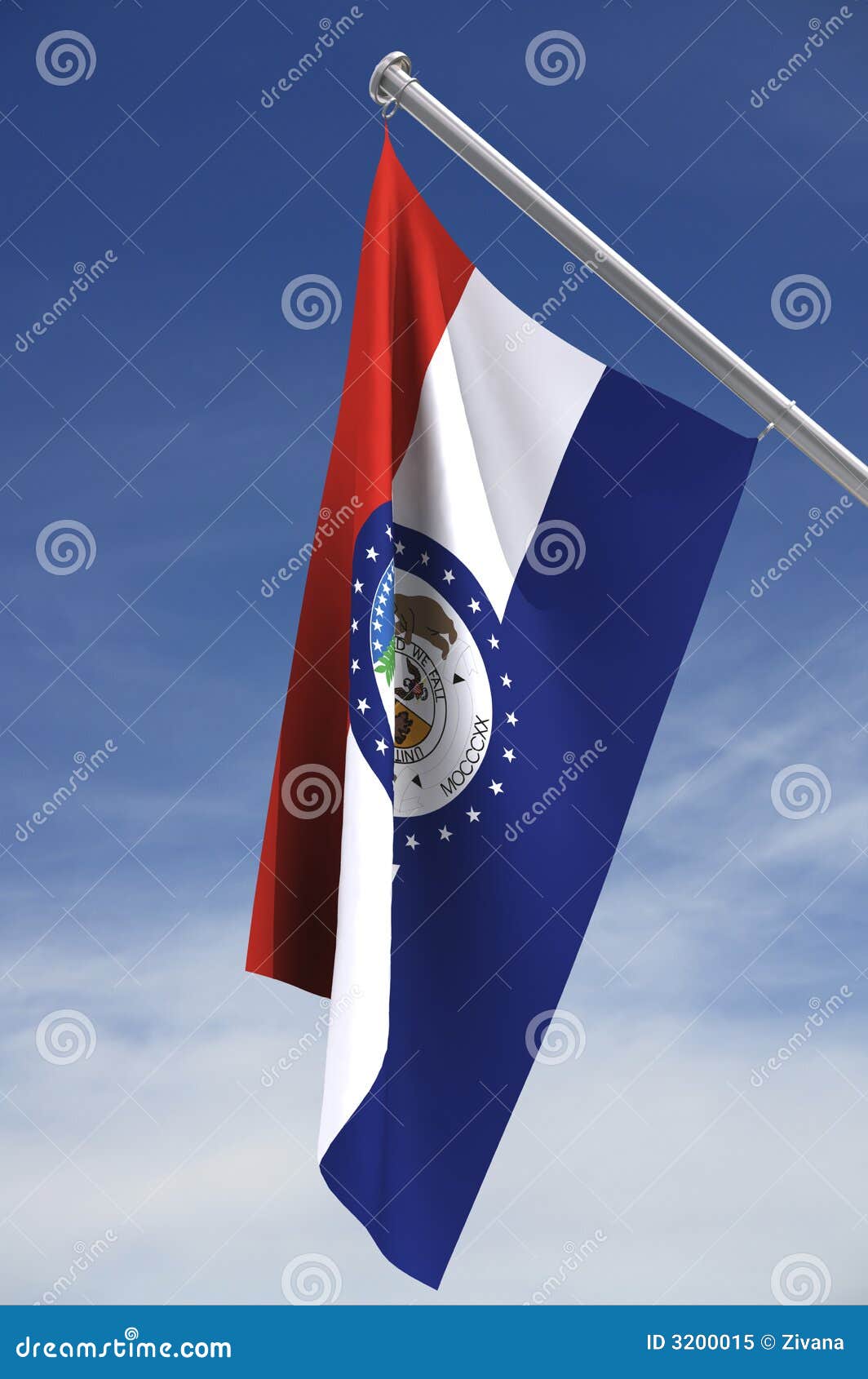 Missouri State flag stock image. Image of state, clouds 3200015