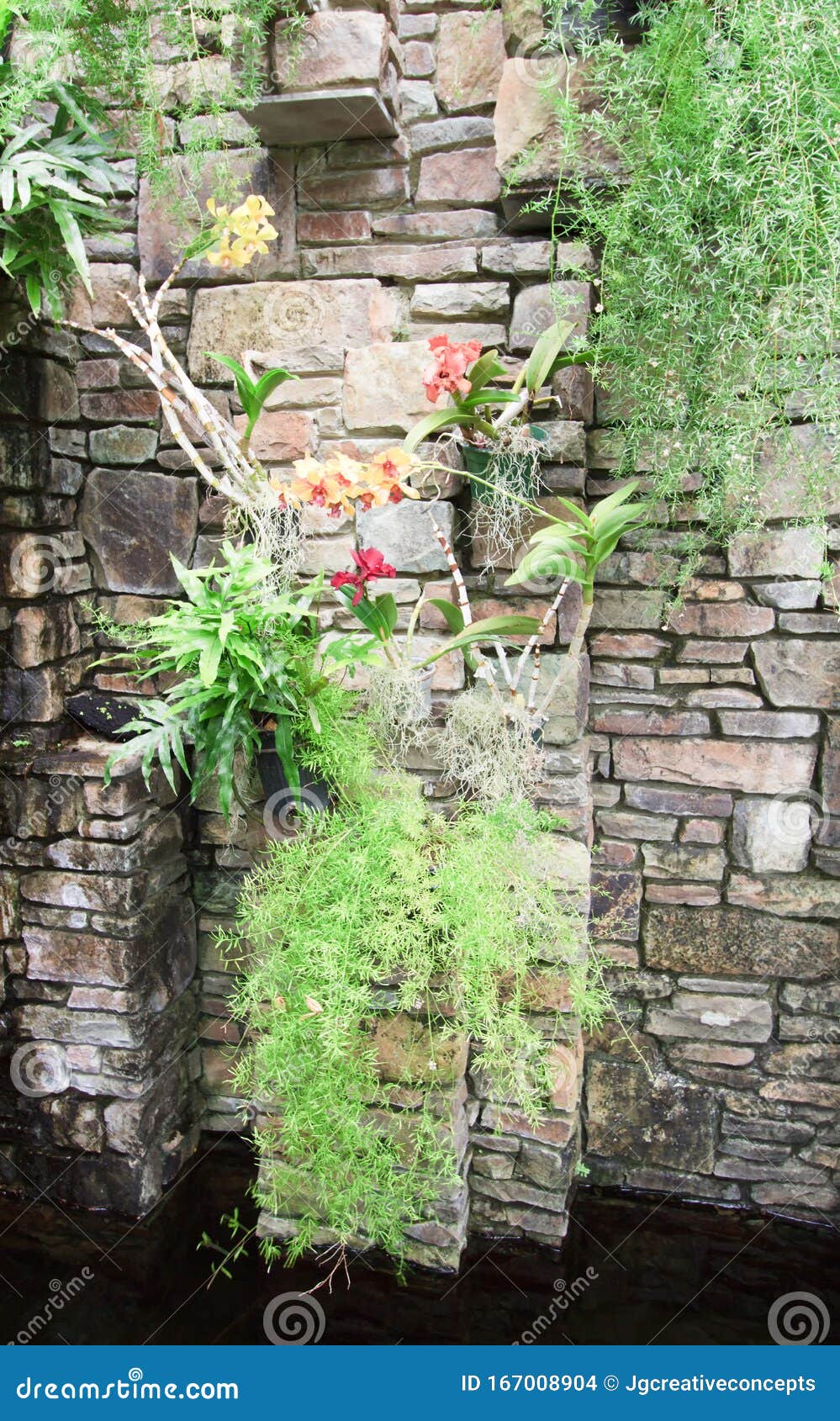 Papel de Parede Muro de Pedras Decorativas com Orquídeas, Fácil e Prático