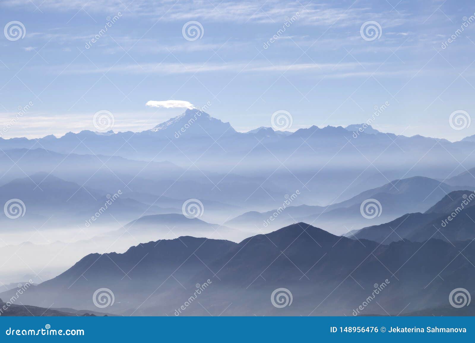 Misty Blue Andean Mountain Landscape Background Stock Photo Image Of