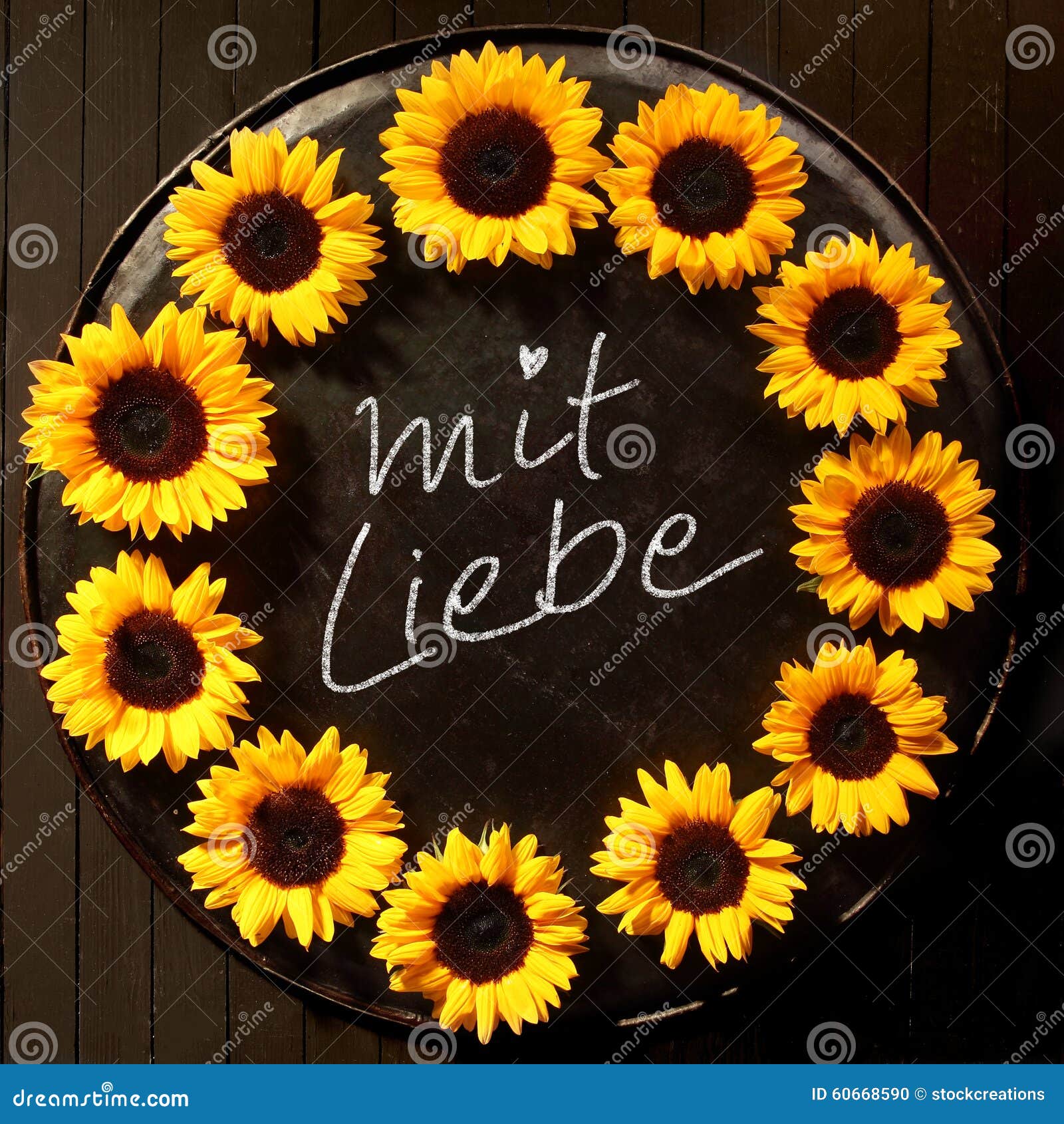 mit liebe - with love - sunflower frame