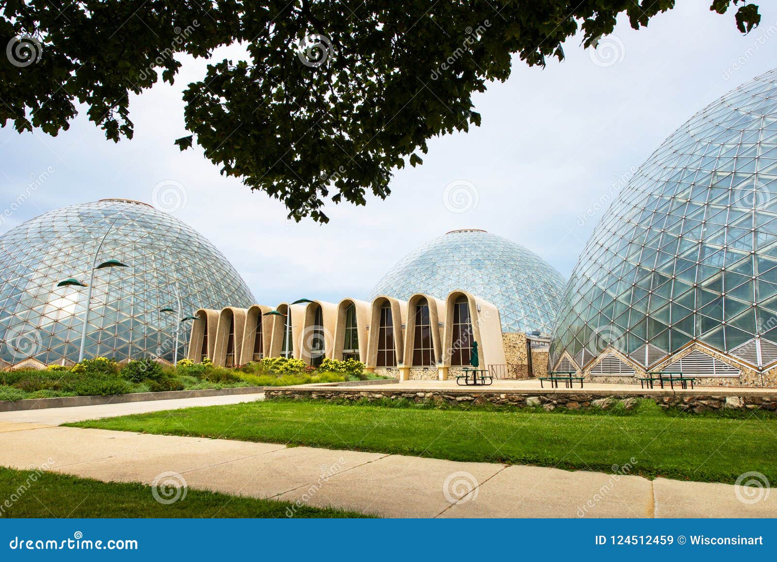 Mitchell Domes Konservatorium Milwaukee Wisconsin Stockbild