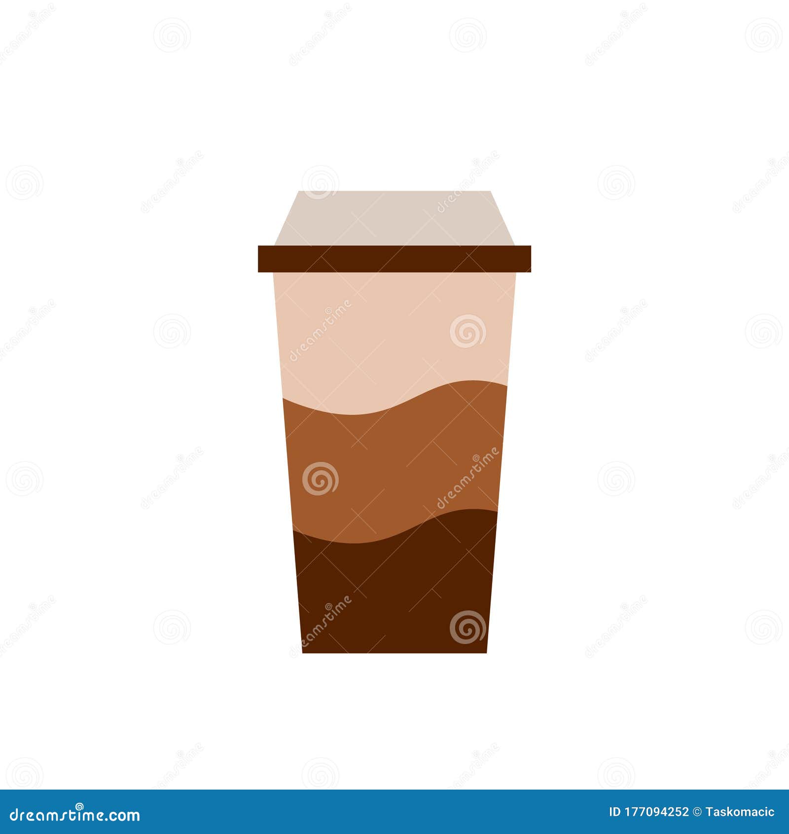 MitnehmerlatteKaffeetasse Mit Milchschaum Auf Weißem Hintergrund ...