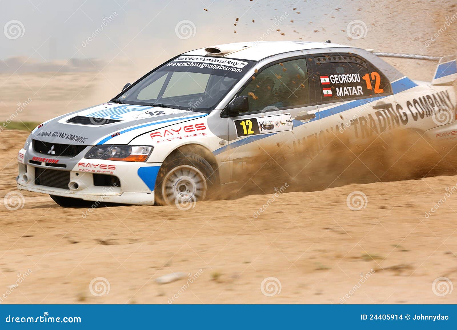 Mitsubishi Lancer Evo IX 2012 Kuwait Rally Editorial Stock Image
