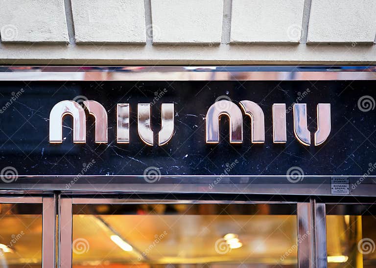 Miu Miu Sign on Street Shop Window Rome Editorial Image - Image of ...