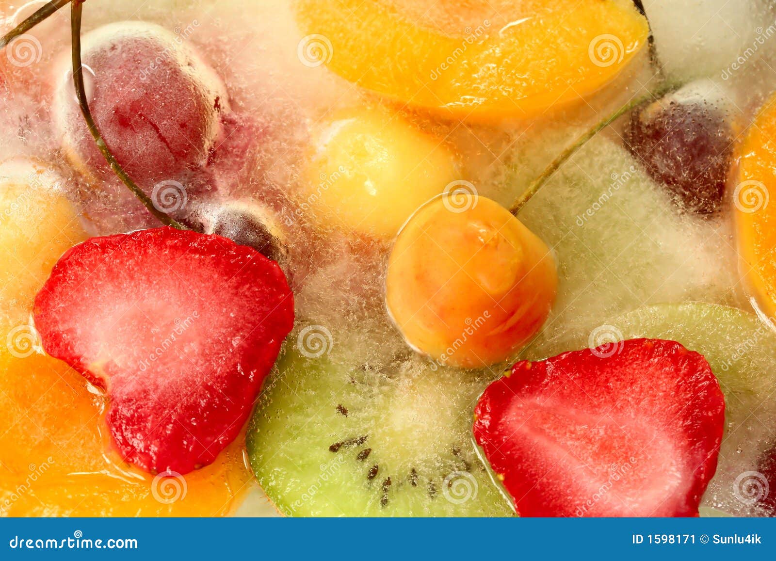 Mix of Berries and Fruit in Ice Stock Image Image of concept, healthy