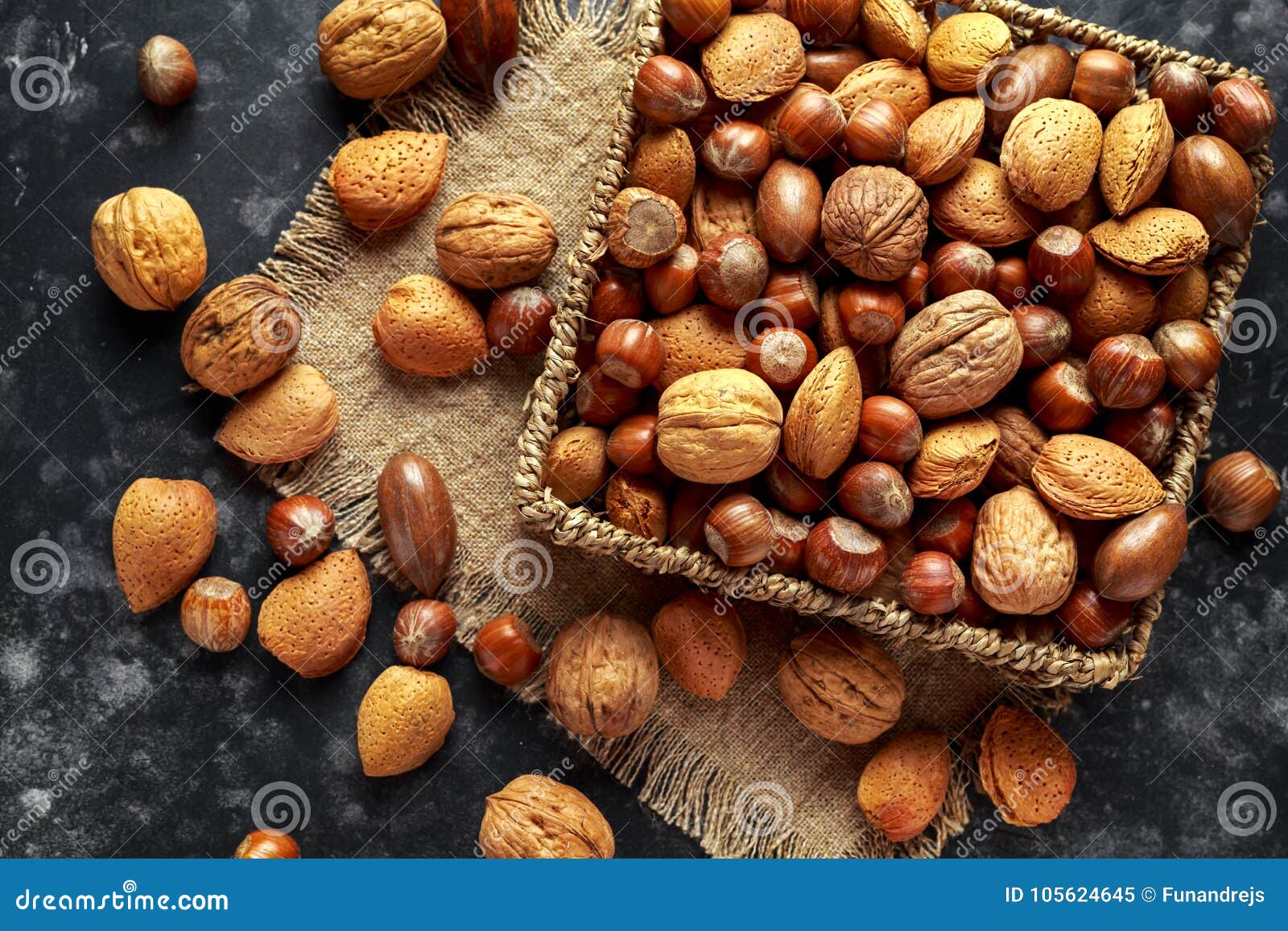 Mix of Different Kinds of Nuts in Shell Stock Image Image of mixed